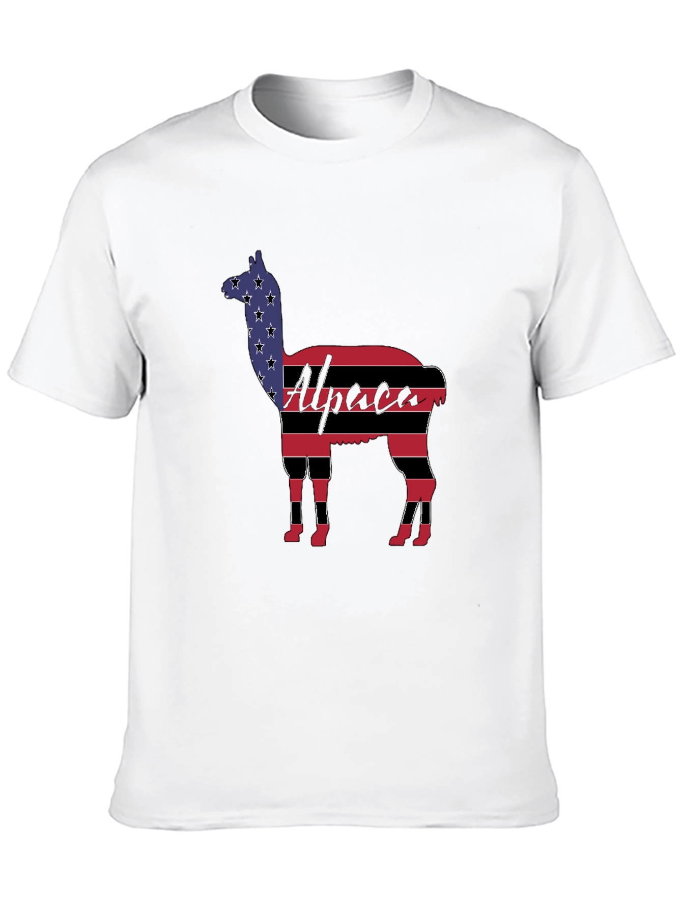 Alpaca American Flag Graphic T-Shirt