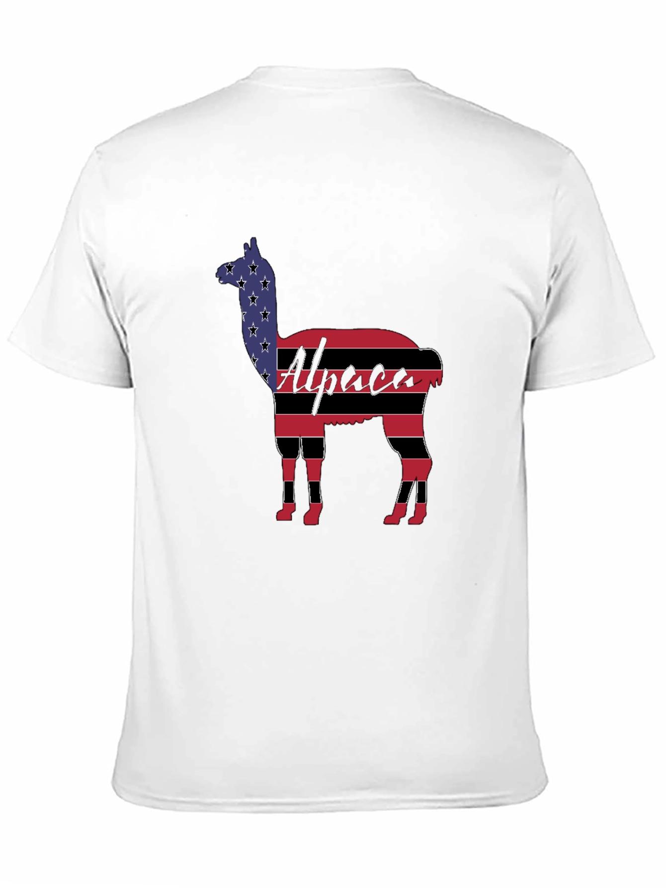 Alpaca American Flag Graphic T-Shirt