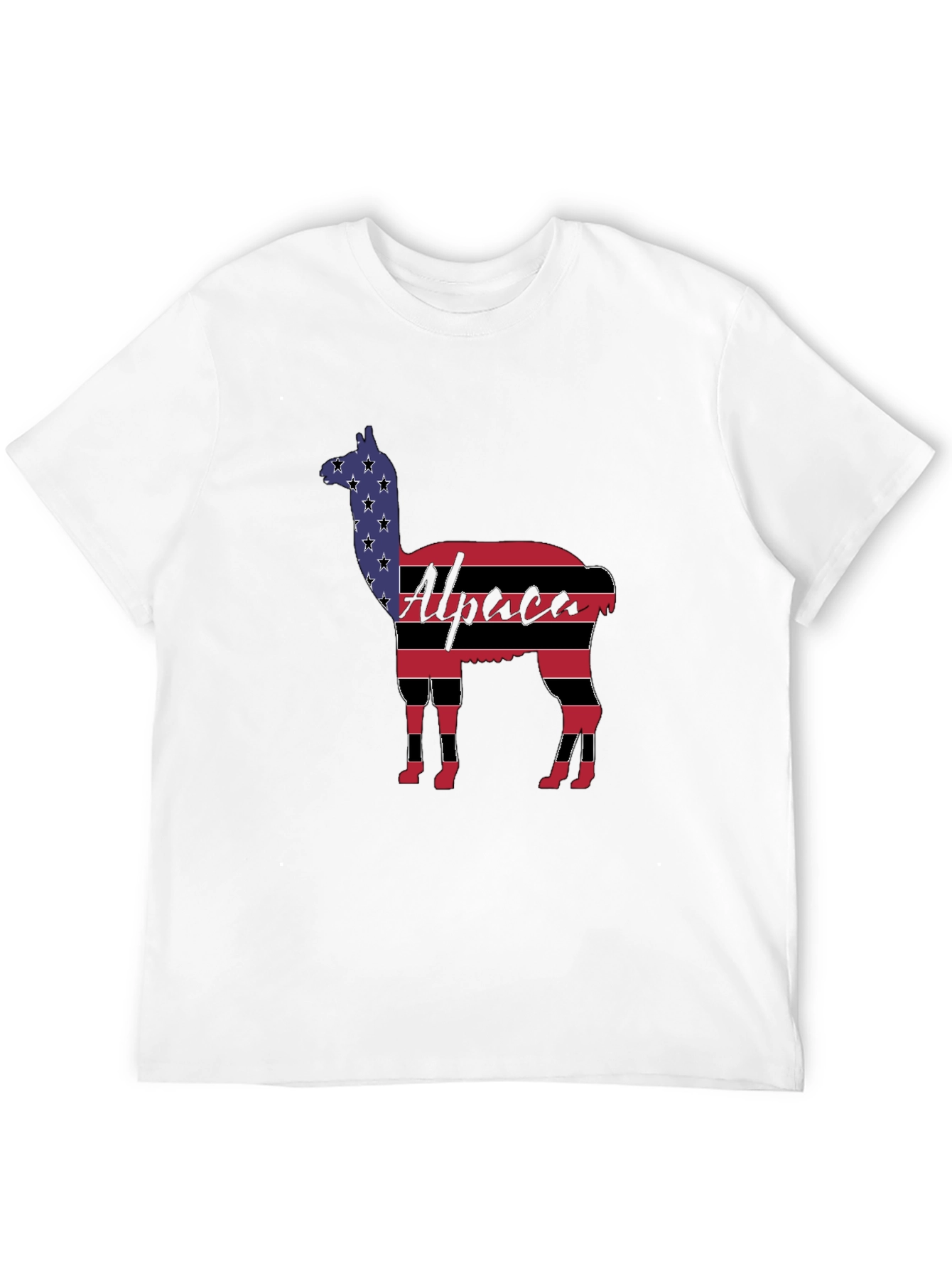 Alpaca American Flag Graphic T-Shirt