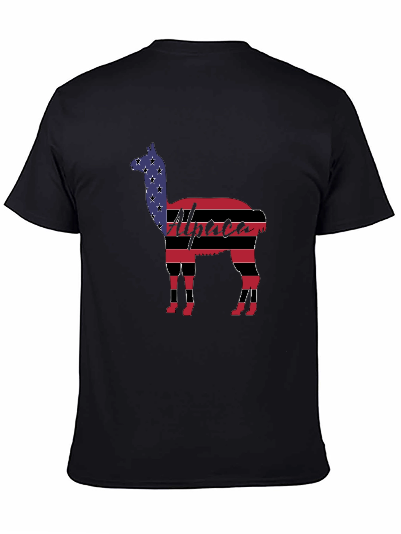 Alpaca American Flag Graphic T-Shirt