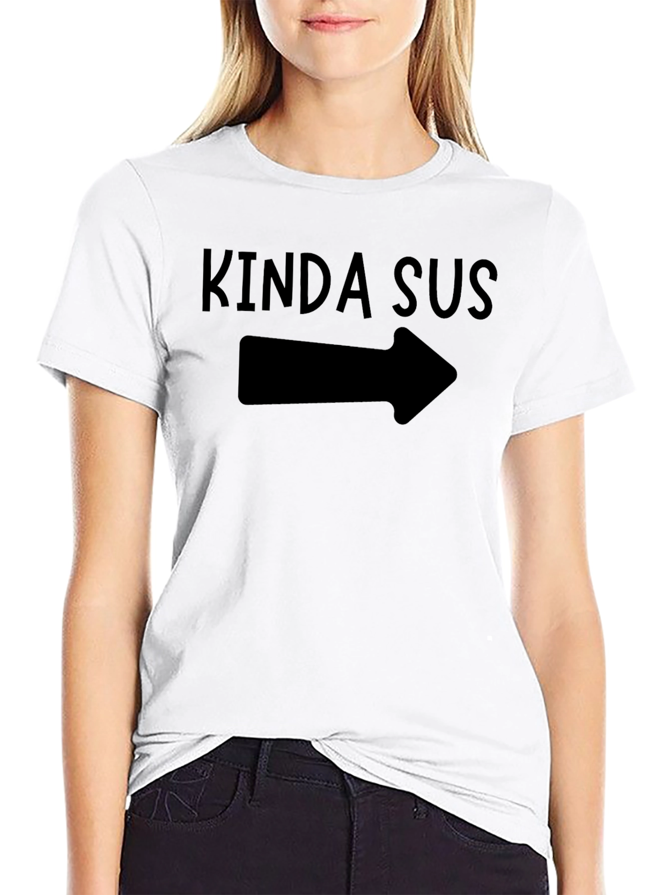 Kinda Sus Graphic Tee - Trendy Arrow Design