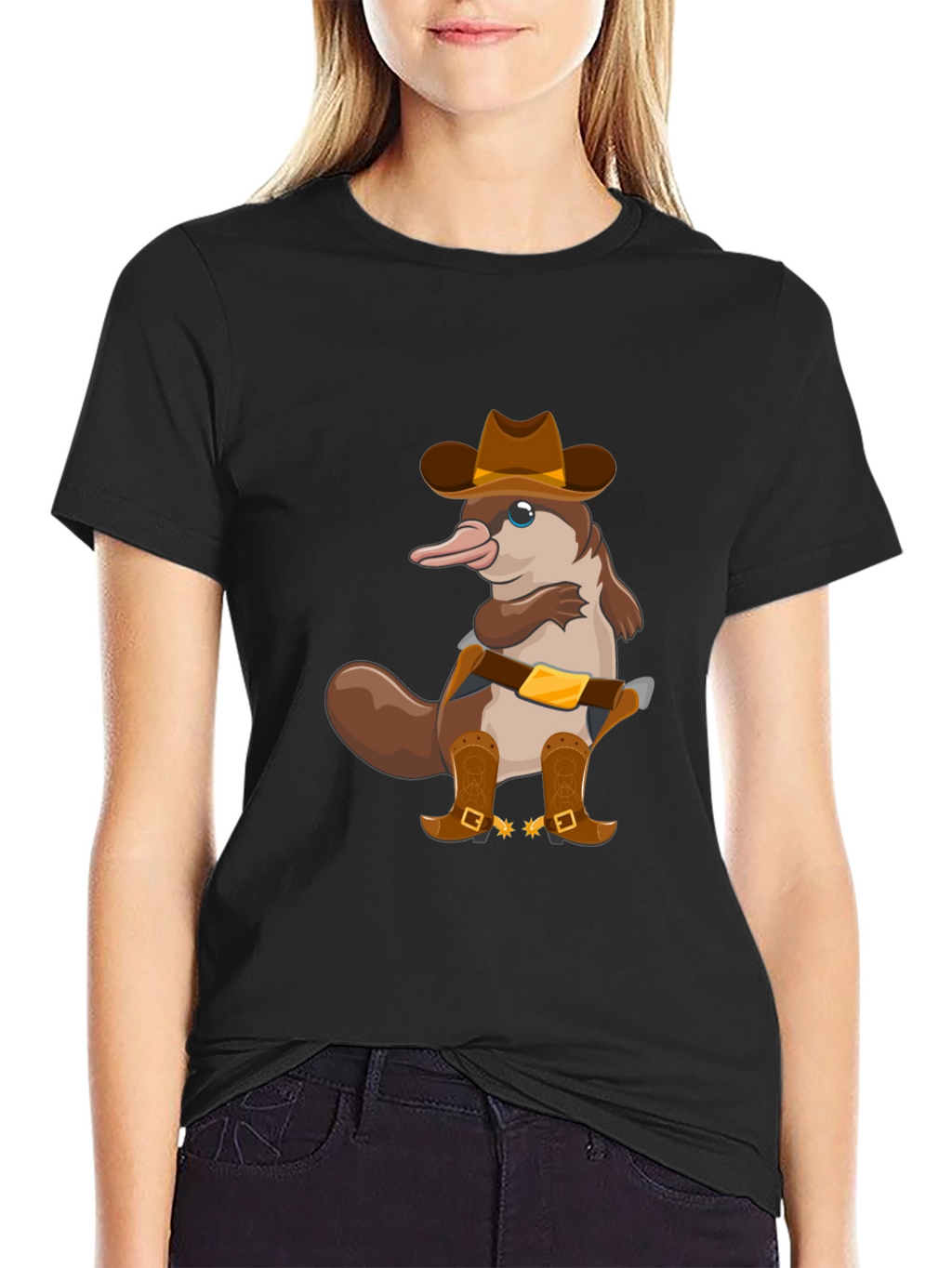 Cartoon Platypus Cowboy T-Shirt