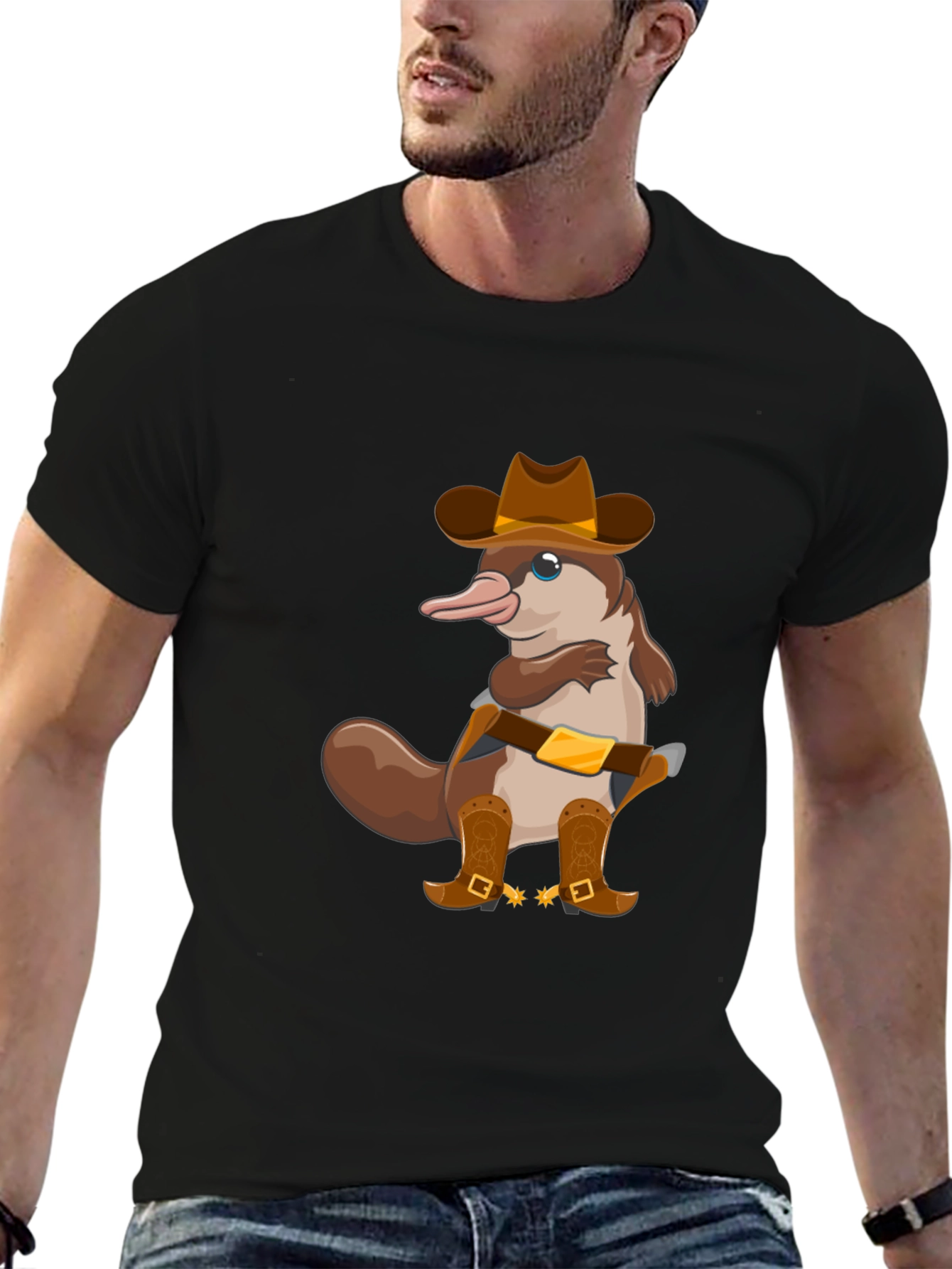 Cartoon Platypus Cowboy T-Shirt