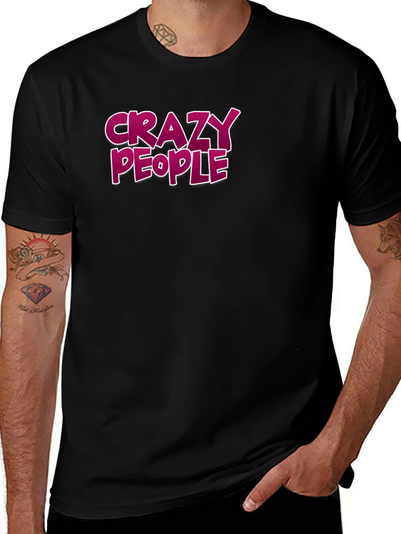 Crazy People Graphic Tee - Bold Statement T-Shirt