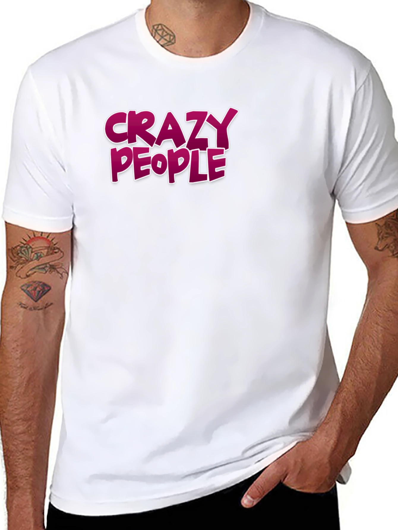 Crazy People Graphic Tee - Bold Statement T-Shirt