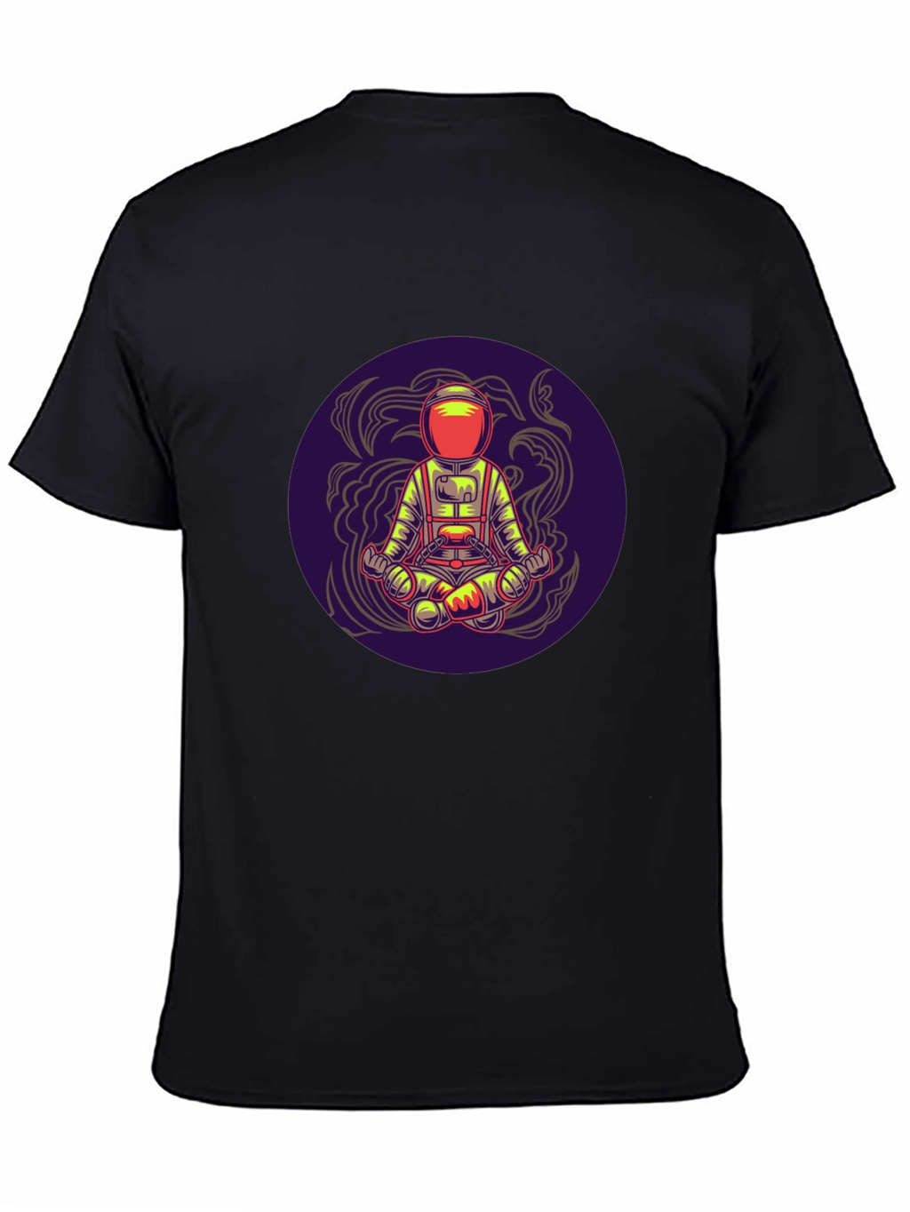 Astronaut in Lotus Pose Black T-Shirt
