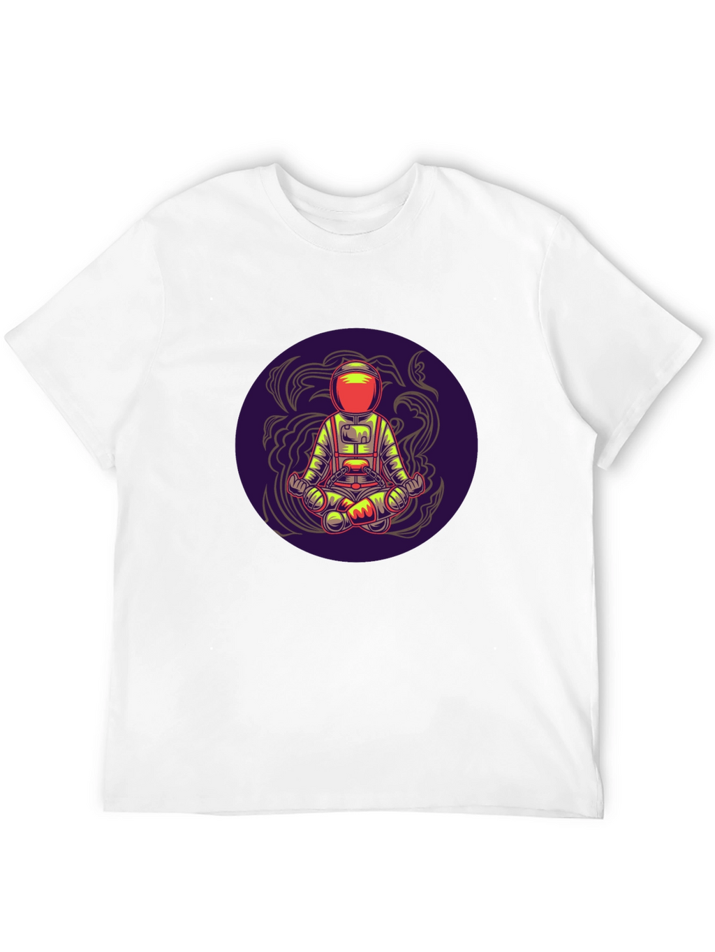 Astronaut in Lotus Pose Black T-Shirt