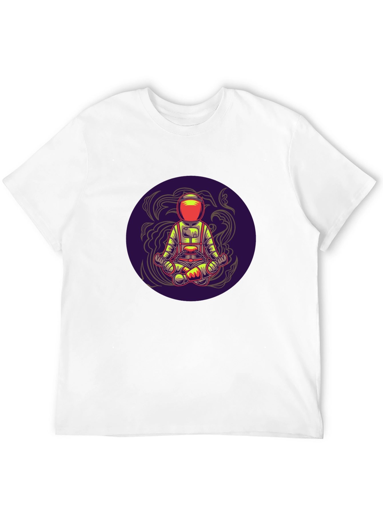 Astronaut in Lotus Pose Black T-Shirt