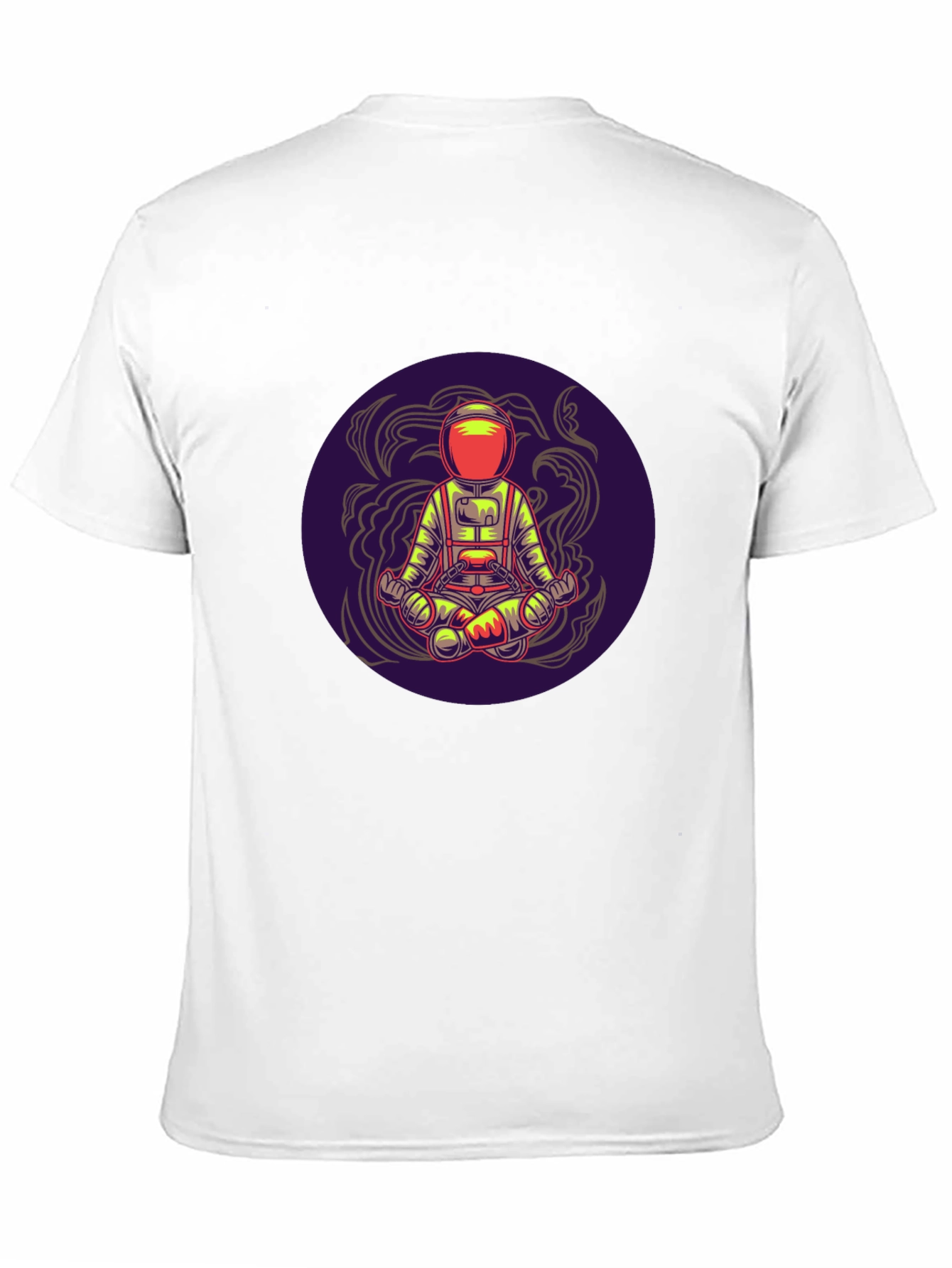 Astronaut in Lotus Pose Black T-Shirt