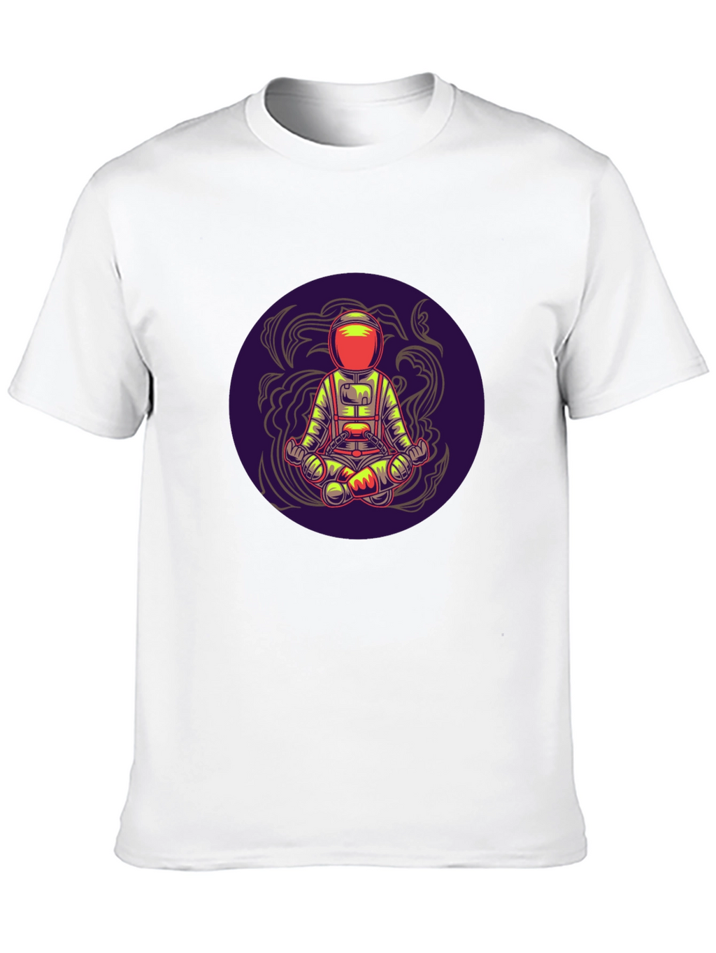 Astronaut in Lotus Pose Black T-Shirt