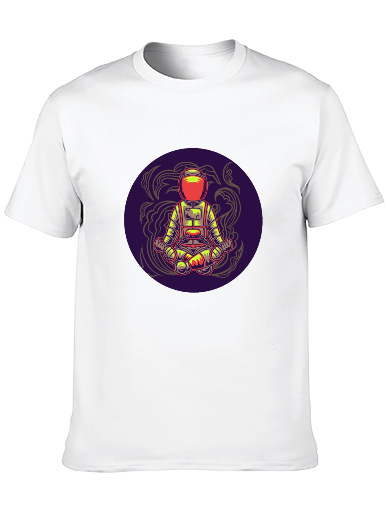 Astronaut in Lotus Pose Black T-Shirt