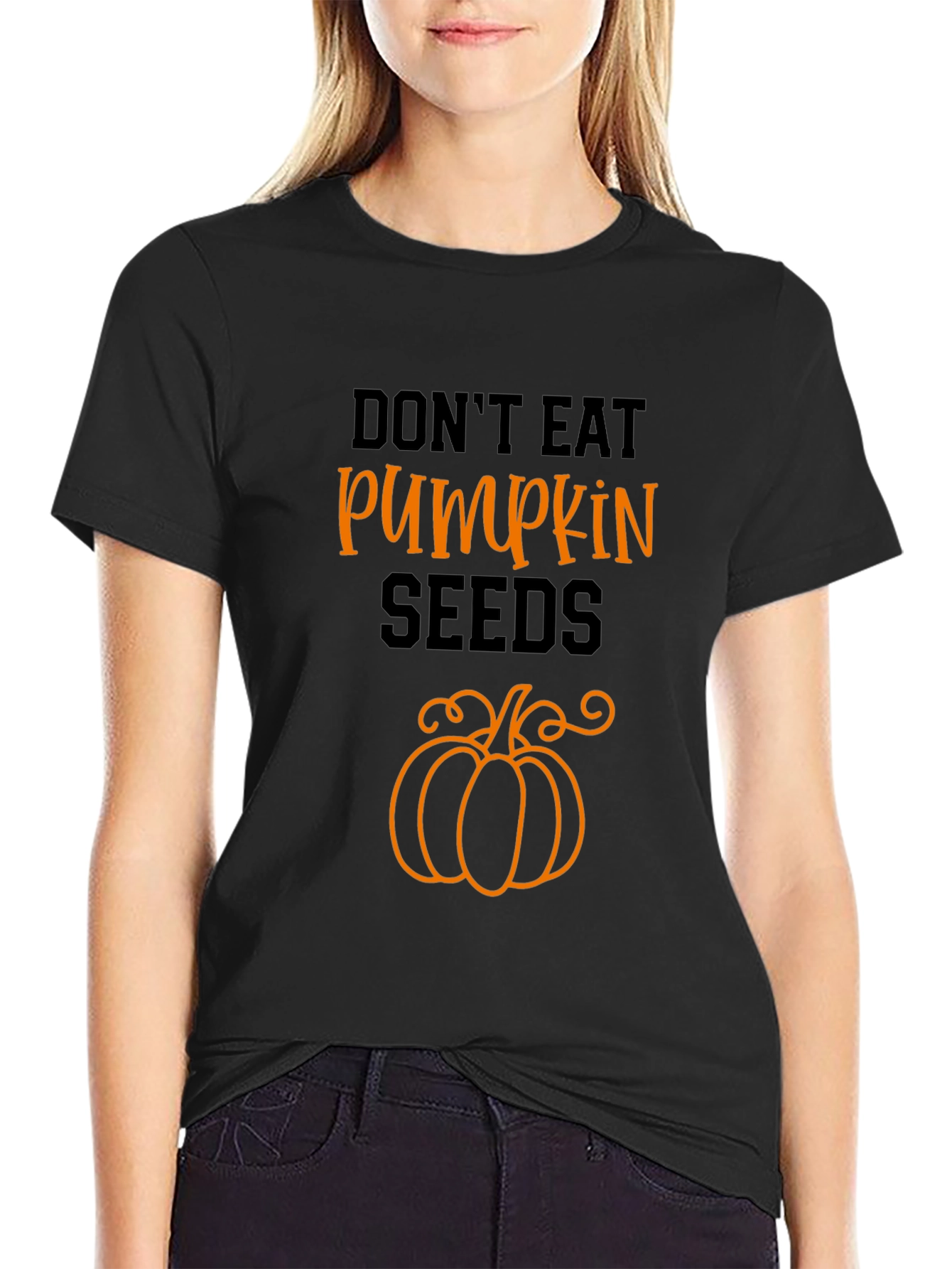 Dont Eat Pumpkin Seeds Black Graphic Tee