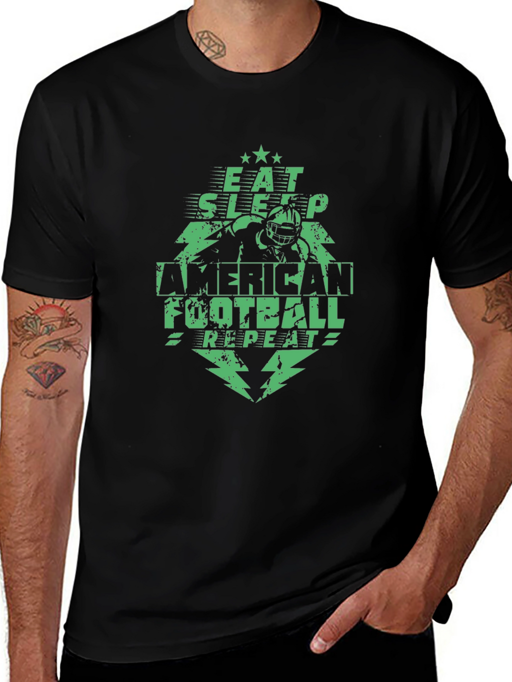 Eat Sleep Football Repeat Graphic Tee