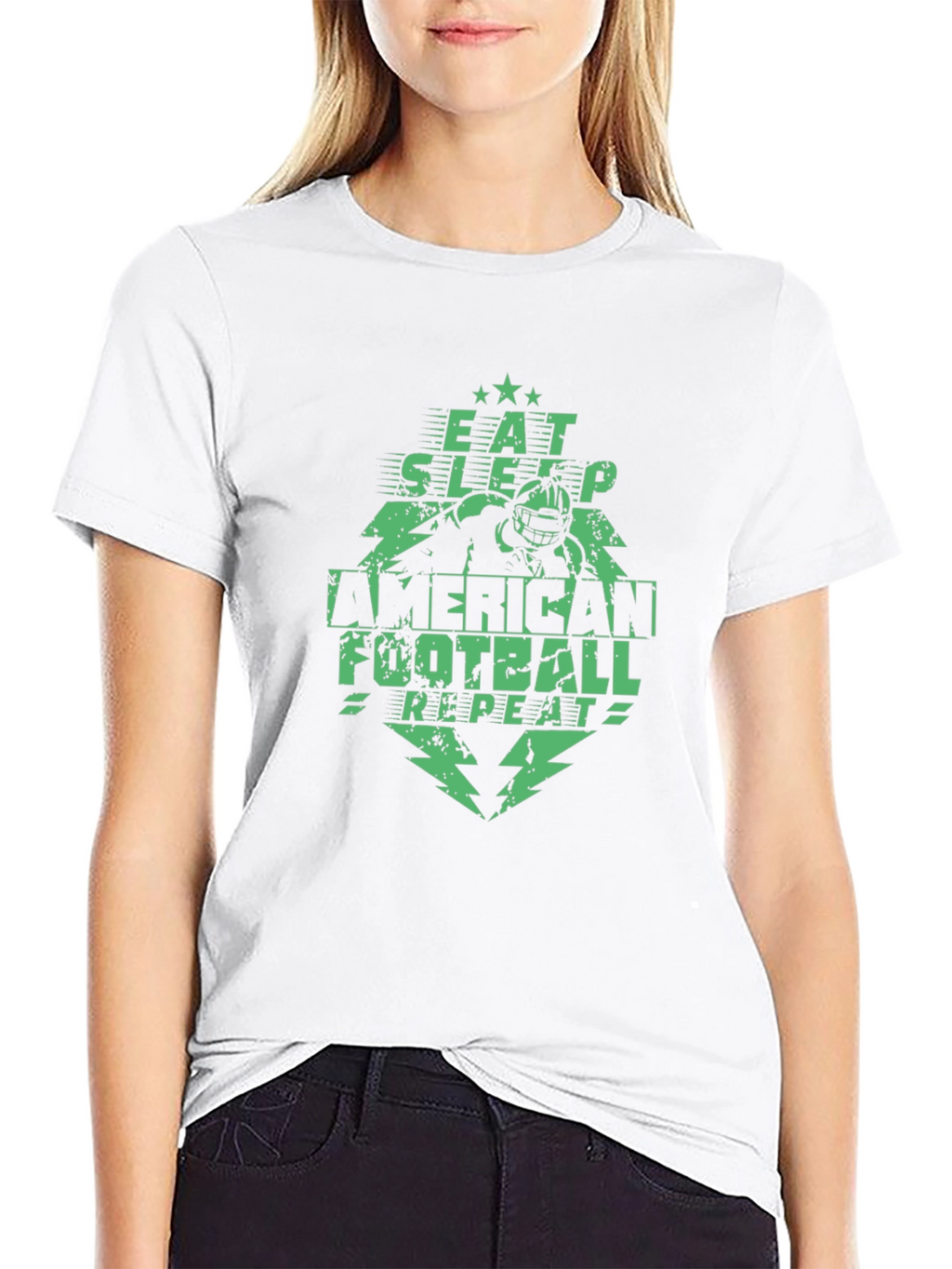 Eat Sleep Football Repeat Graphic Tee