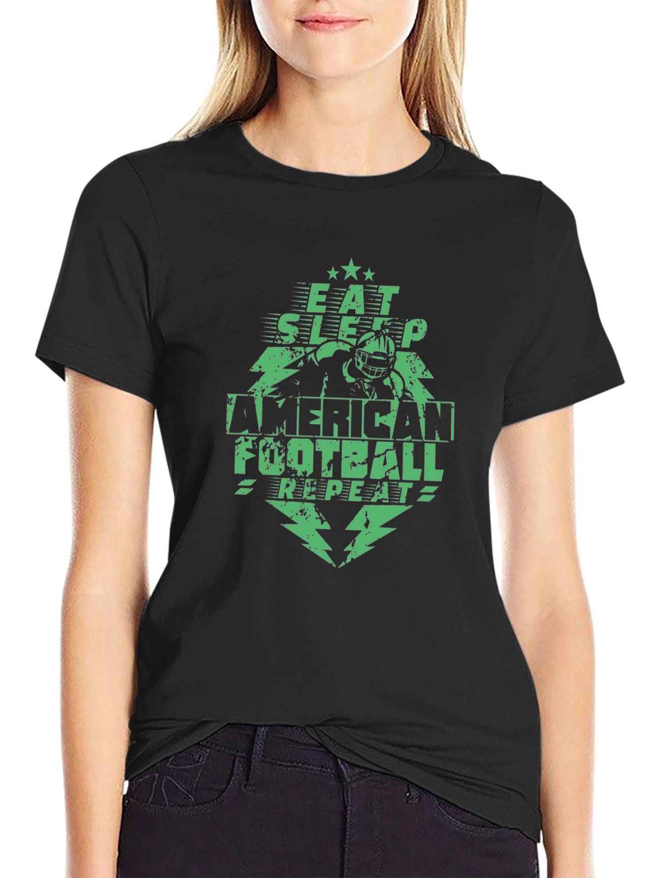 Eat Sleep Football Repeat Graphic Tee
