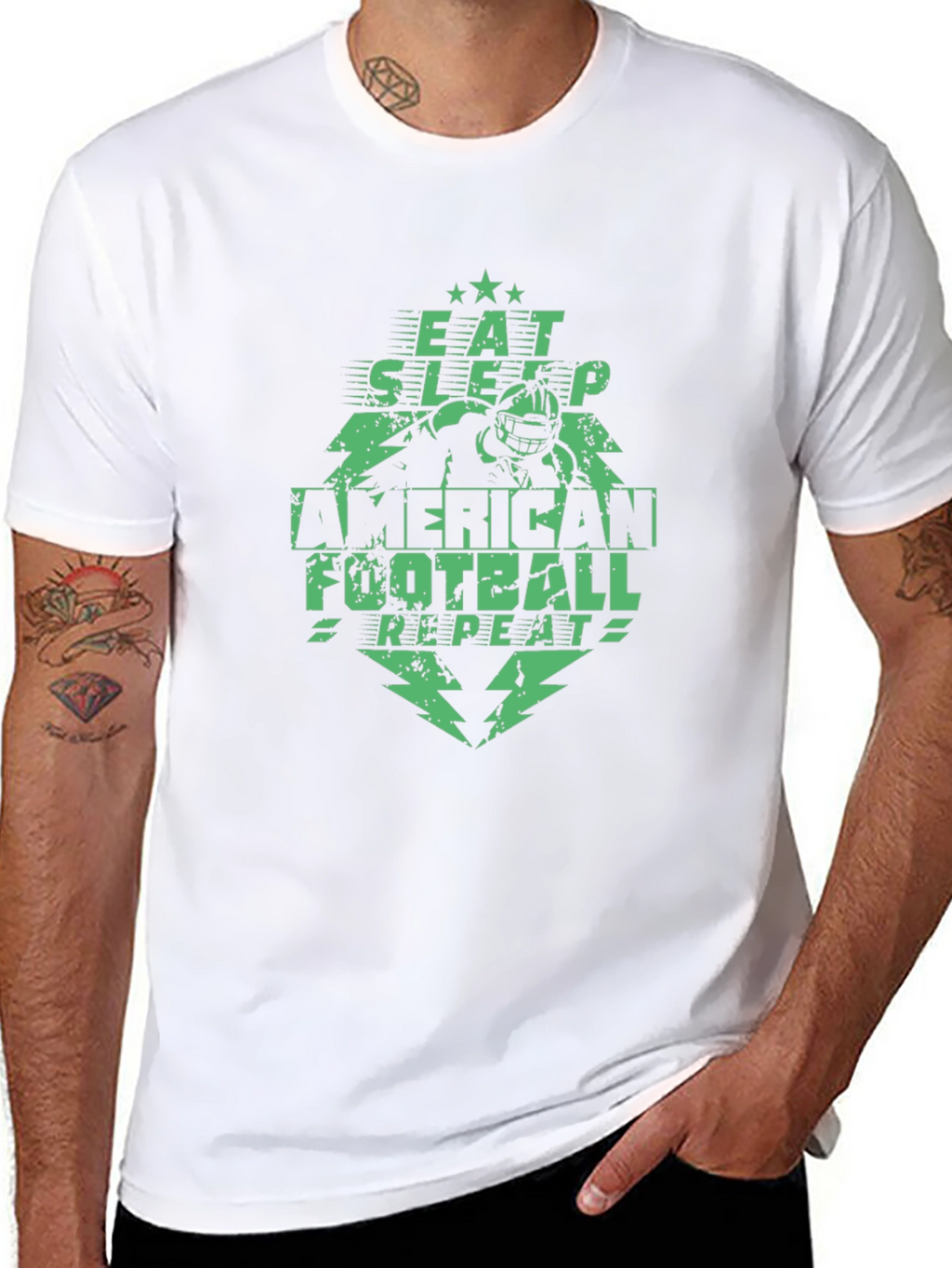 Eat Sleep Football Repeat Graphic Tee