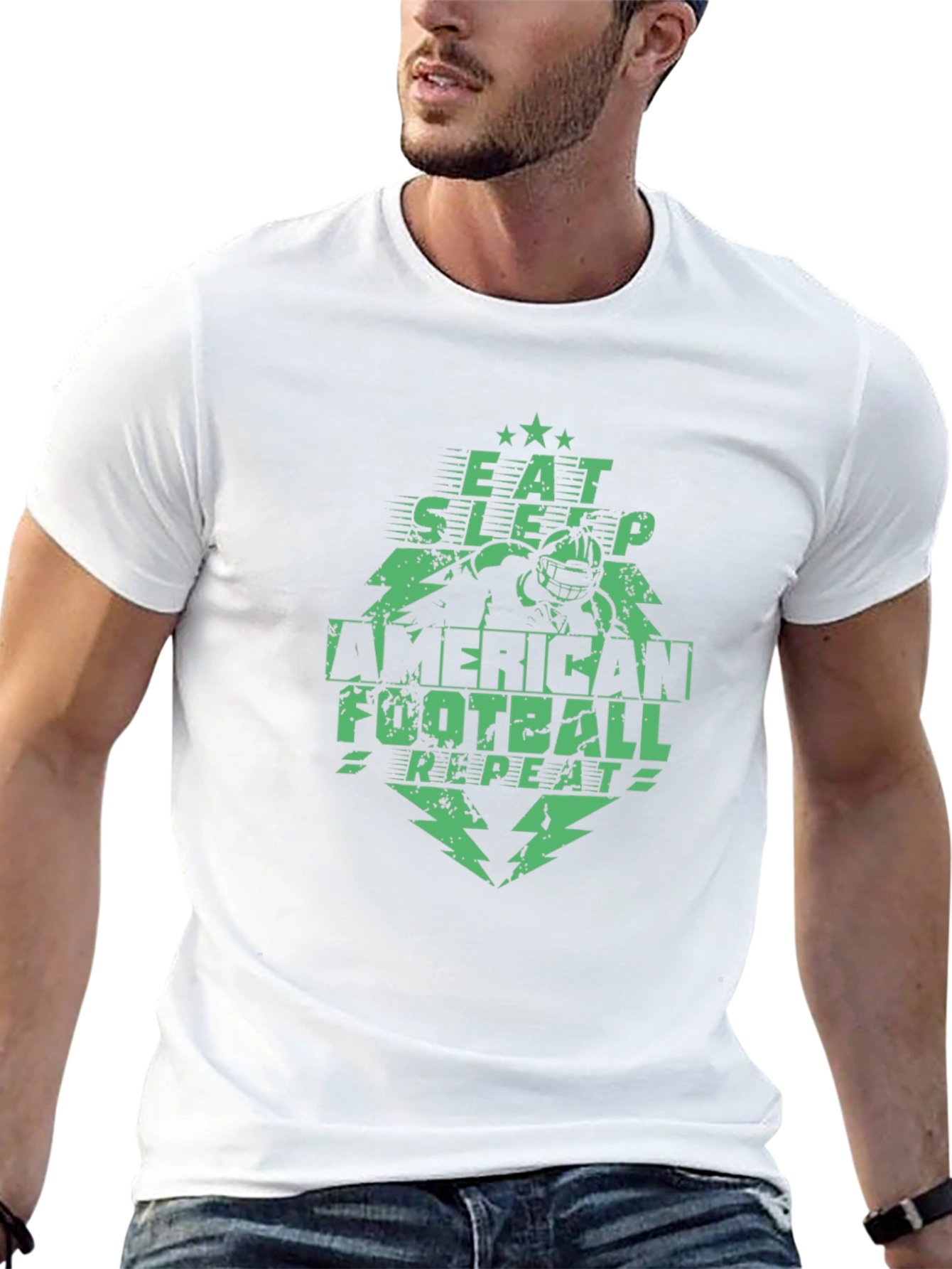 Eat Sleep Football Repeat Graphic Tee