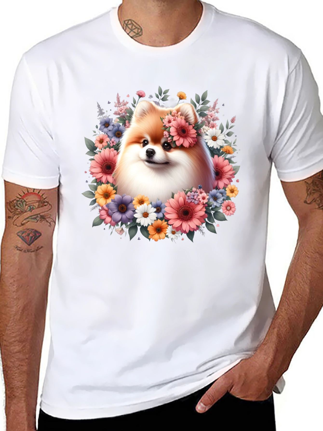 Dog With Floral Crown T-Shirt