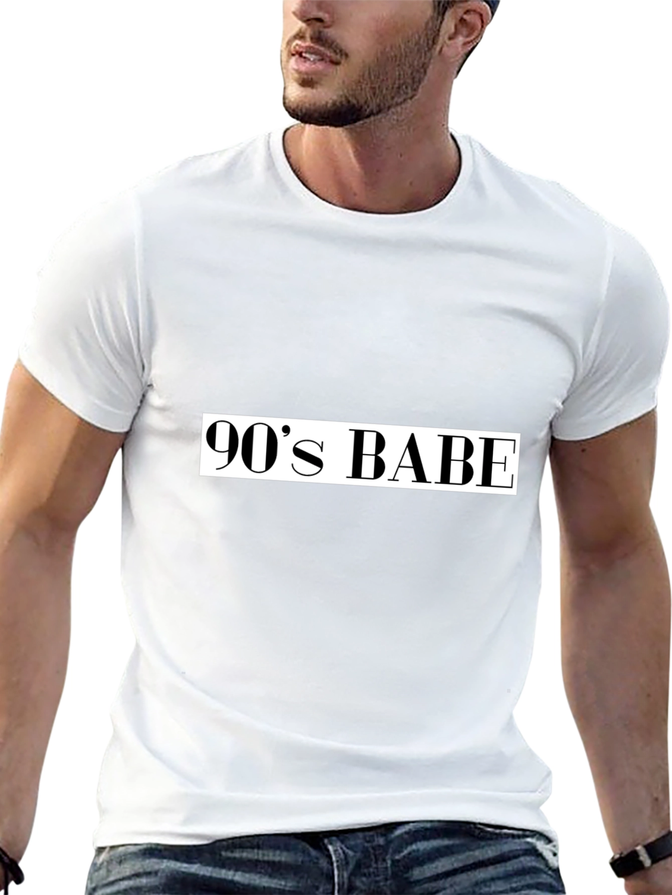 90s Babe Graphic Tee - Black Cotton T-Shirt