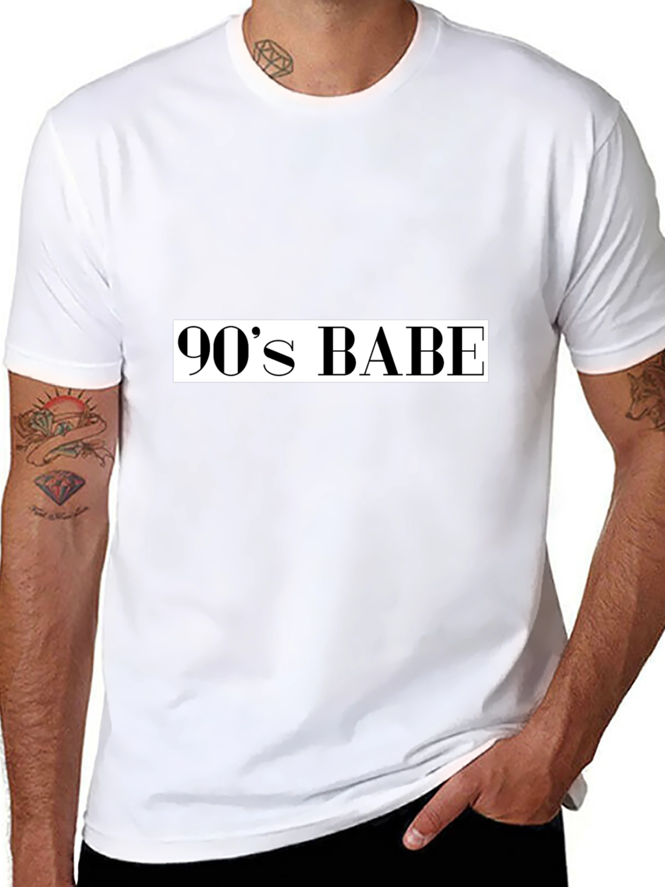 90s Babe Graphic Tee - Black Cotton T-Shirt