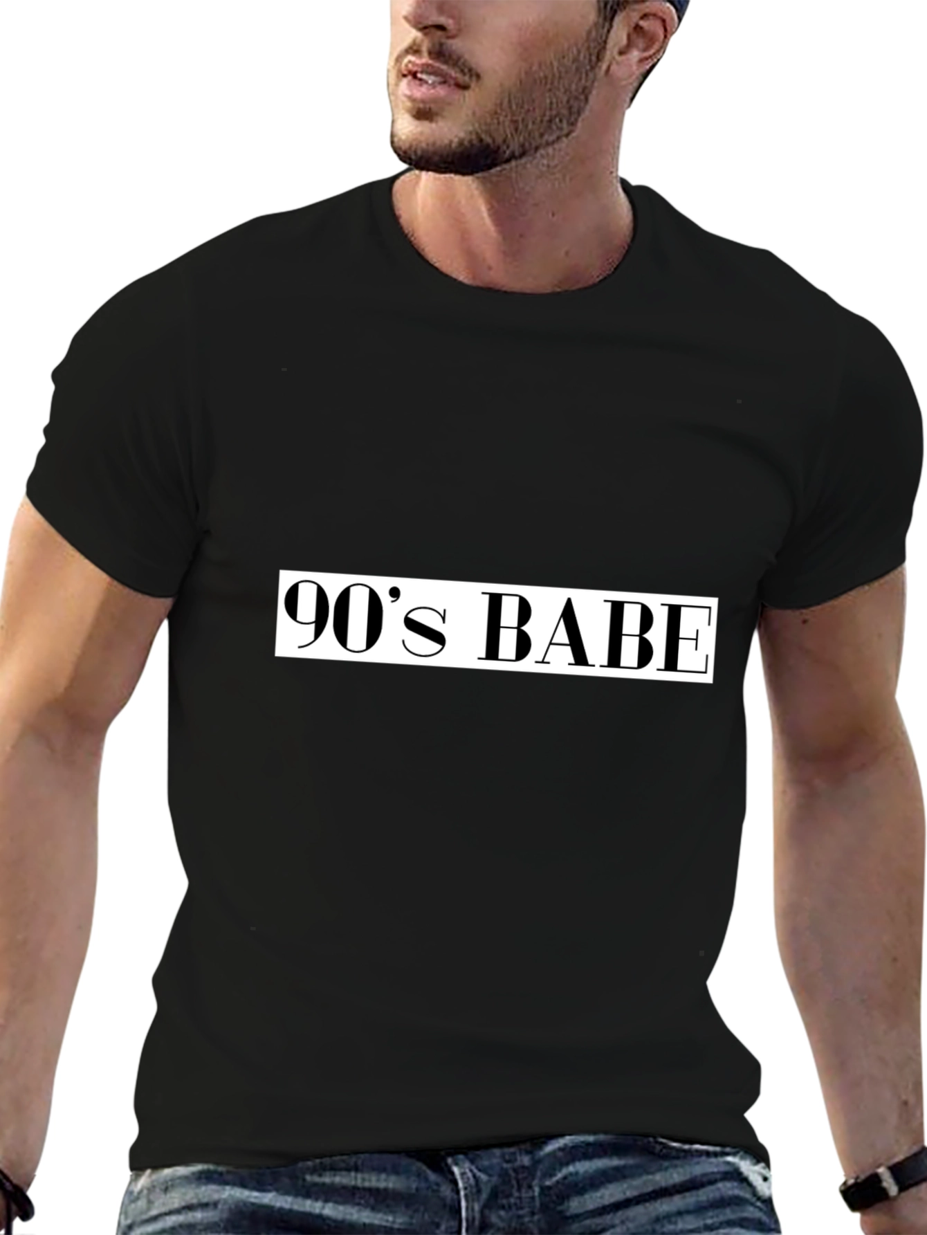 90s Babe Graphic Tee - Black Cotton T-Shirt