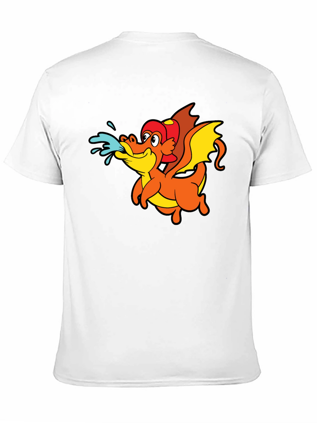 Cartoon Dragon T-Shirt - Black Crew Neck
