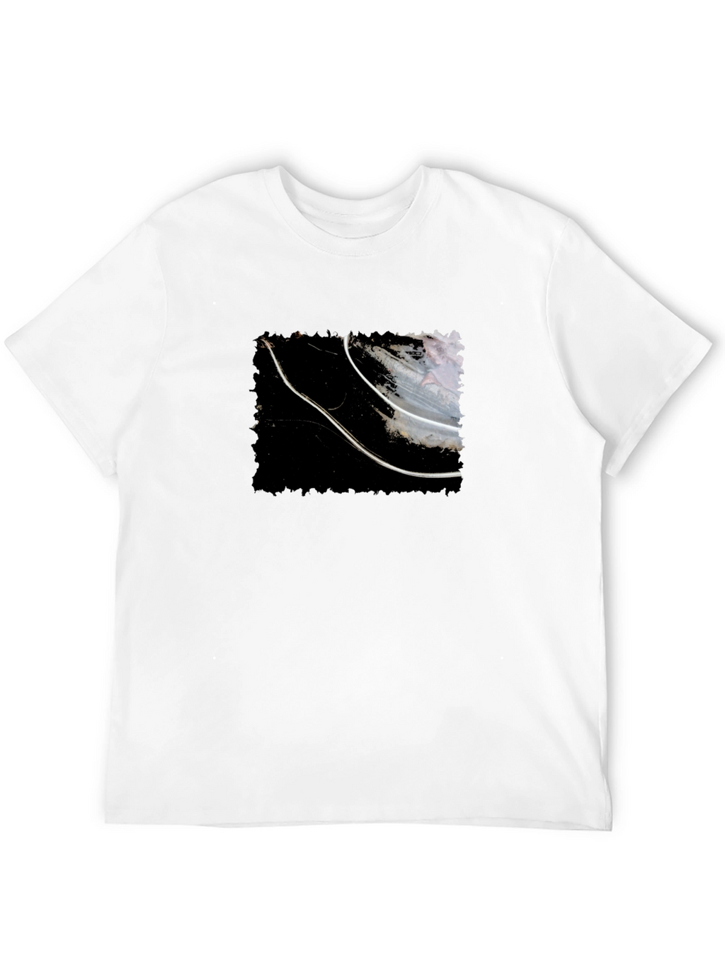 Abstract Graphic Tee - Black Cotton T-Shirt