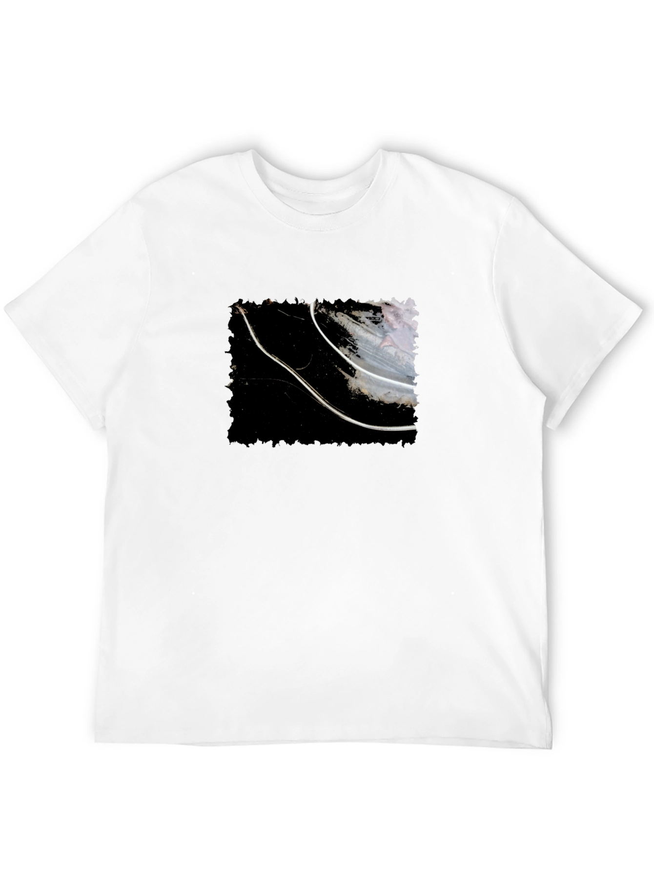 Abstract Graphic Tee - Black Cotton T-Shirt