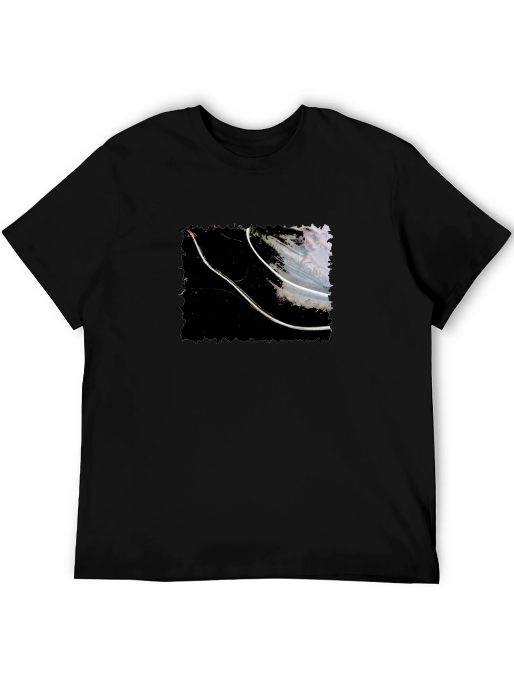 Abstract Graphic Tee - Black Cotton T-Shirt