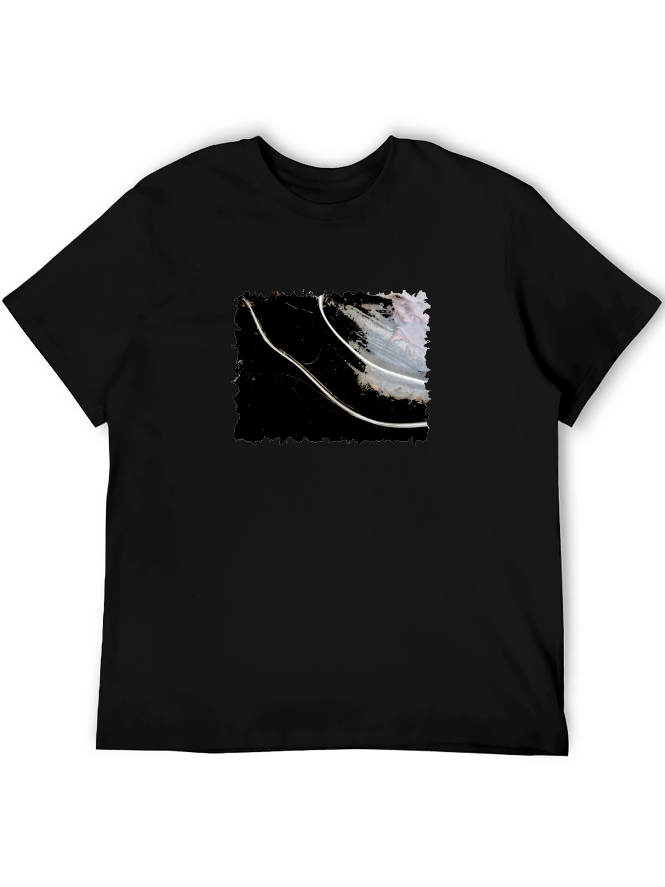 Abstract Graphic Tee - Black Cotton T-Shirt