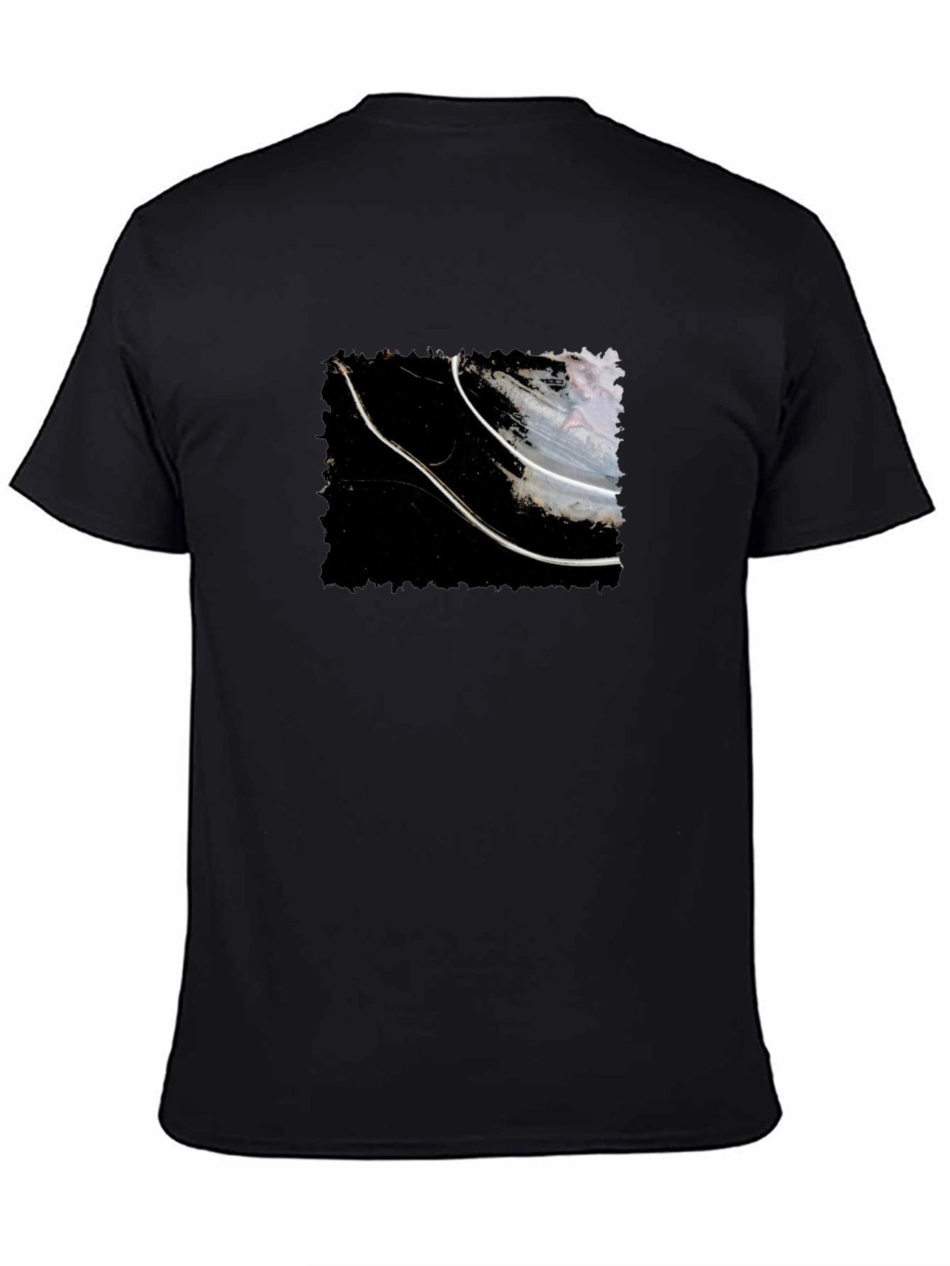 Abstract Graphic Tee - Black Cotton T-Shirt