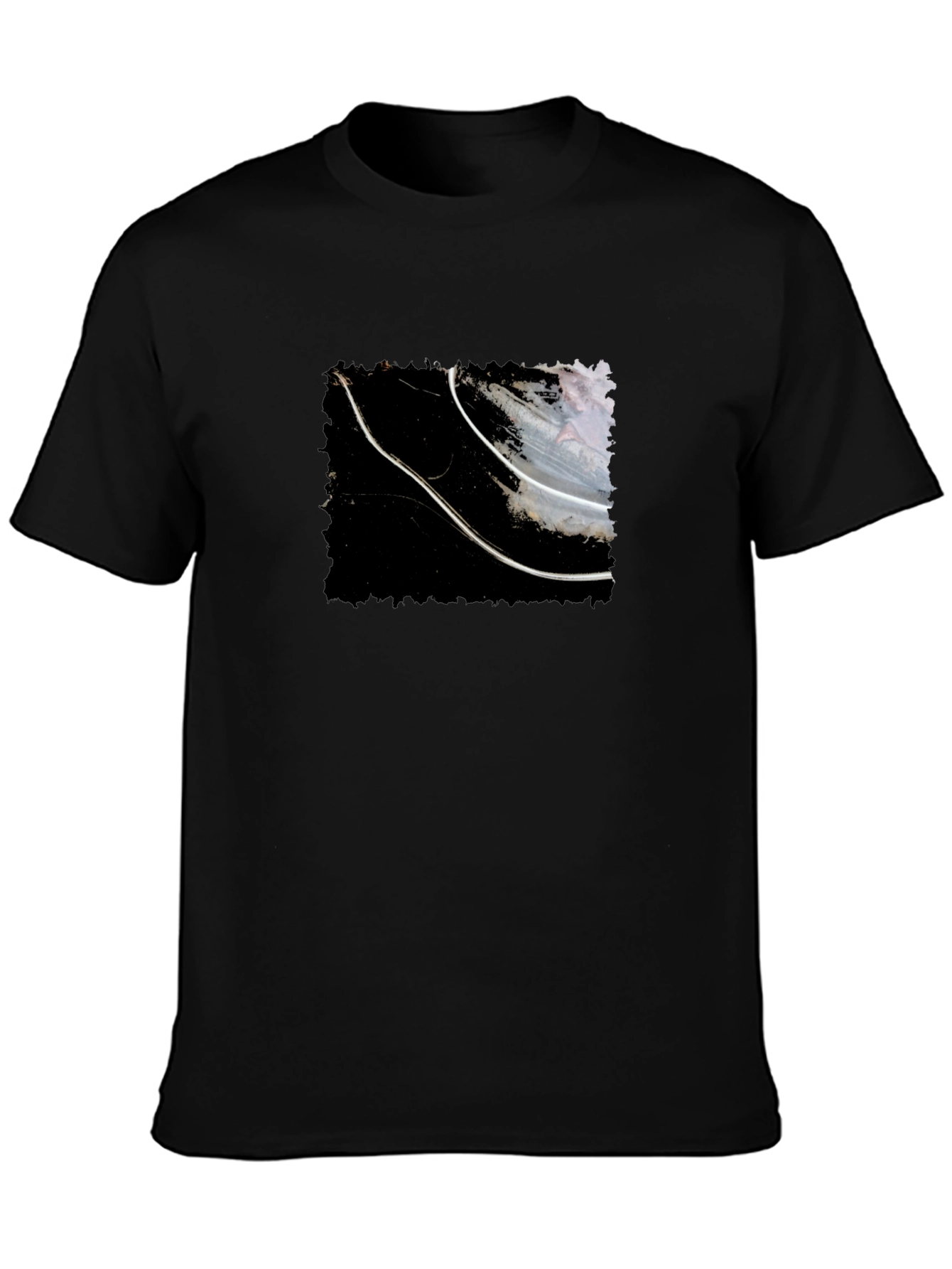 Abstract Graphic Tee - Black Cotton T-Shirt