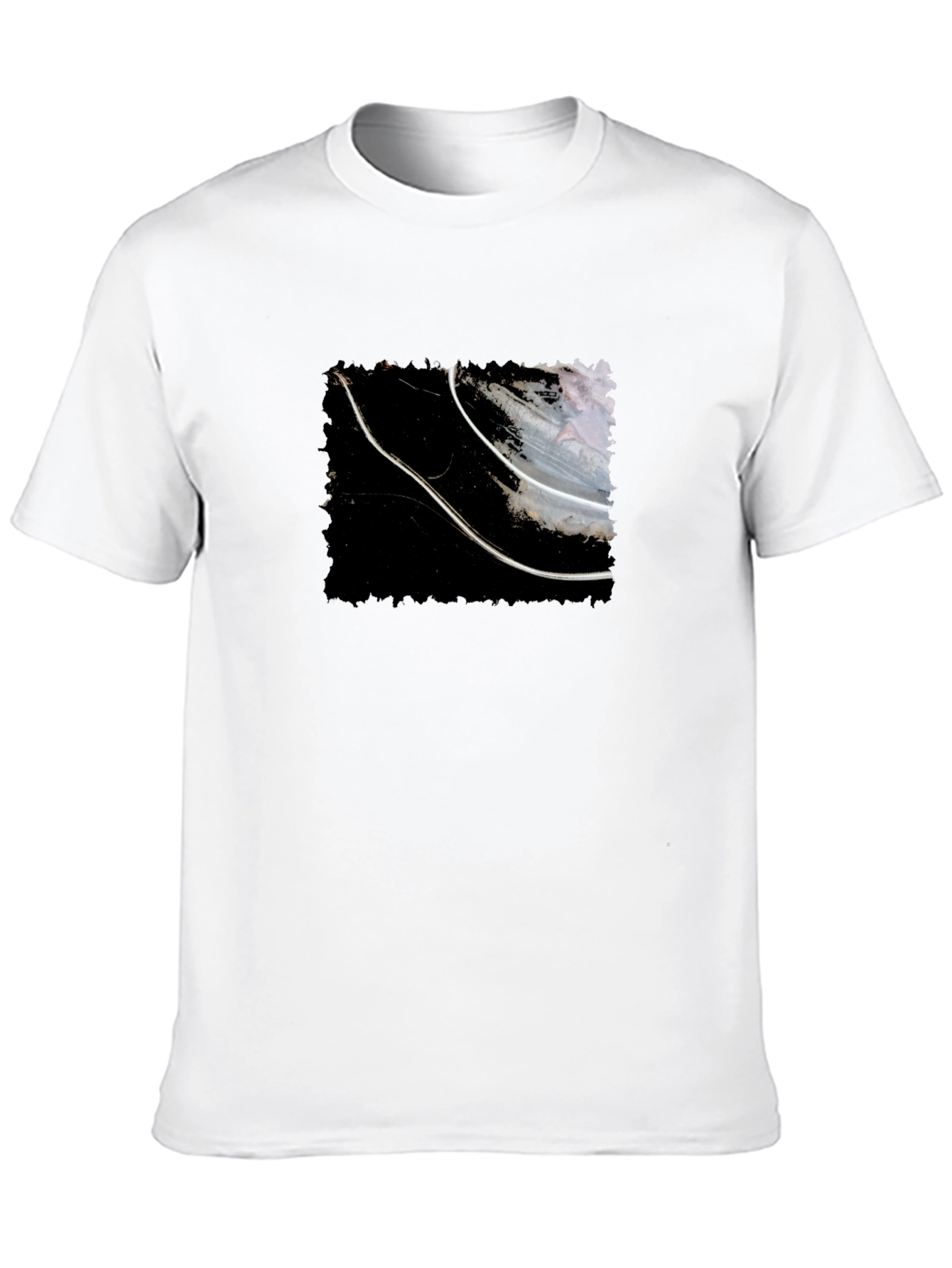 Abstract Graphic Tee - Black Cotton T-Shirt