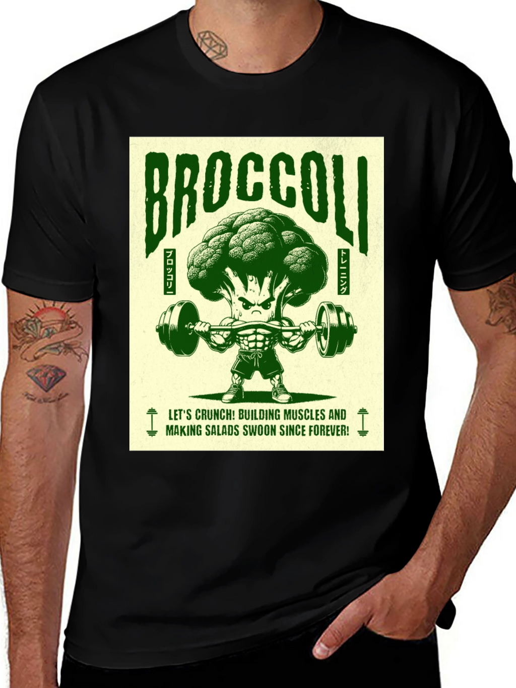Broccoli Bodybuilder Graphic T-Shirt