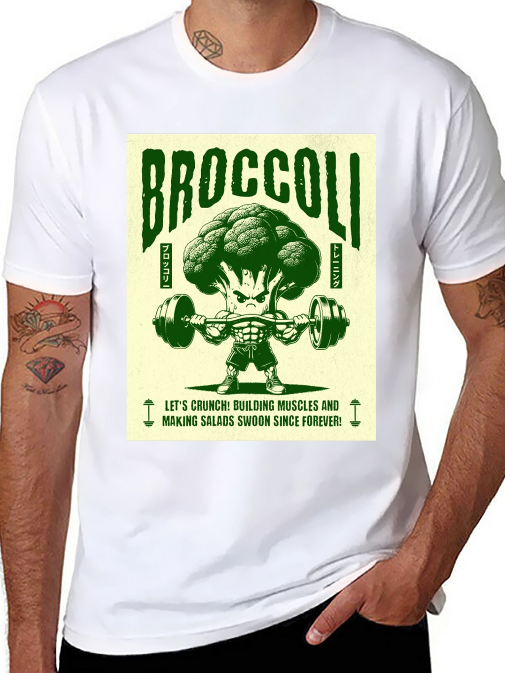 Broccoli Bodybuilder Graphic T-Shirt