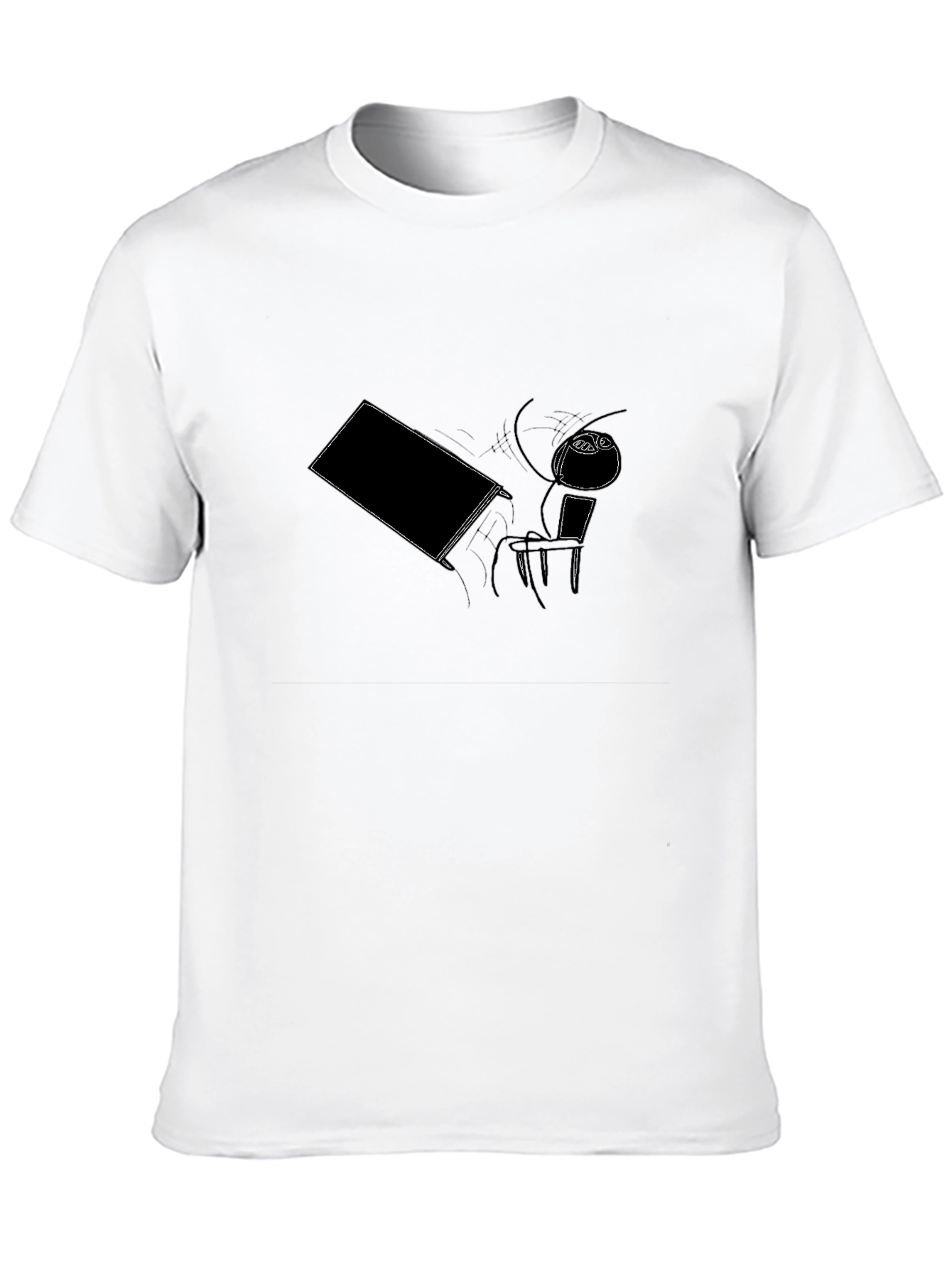 Humorous Graphic Tee - Black Cotton Blend