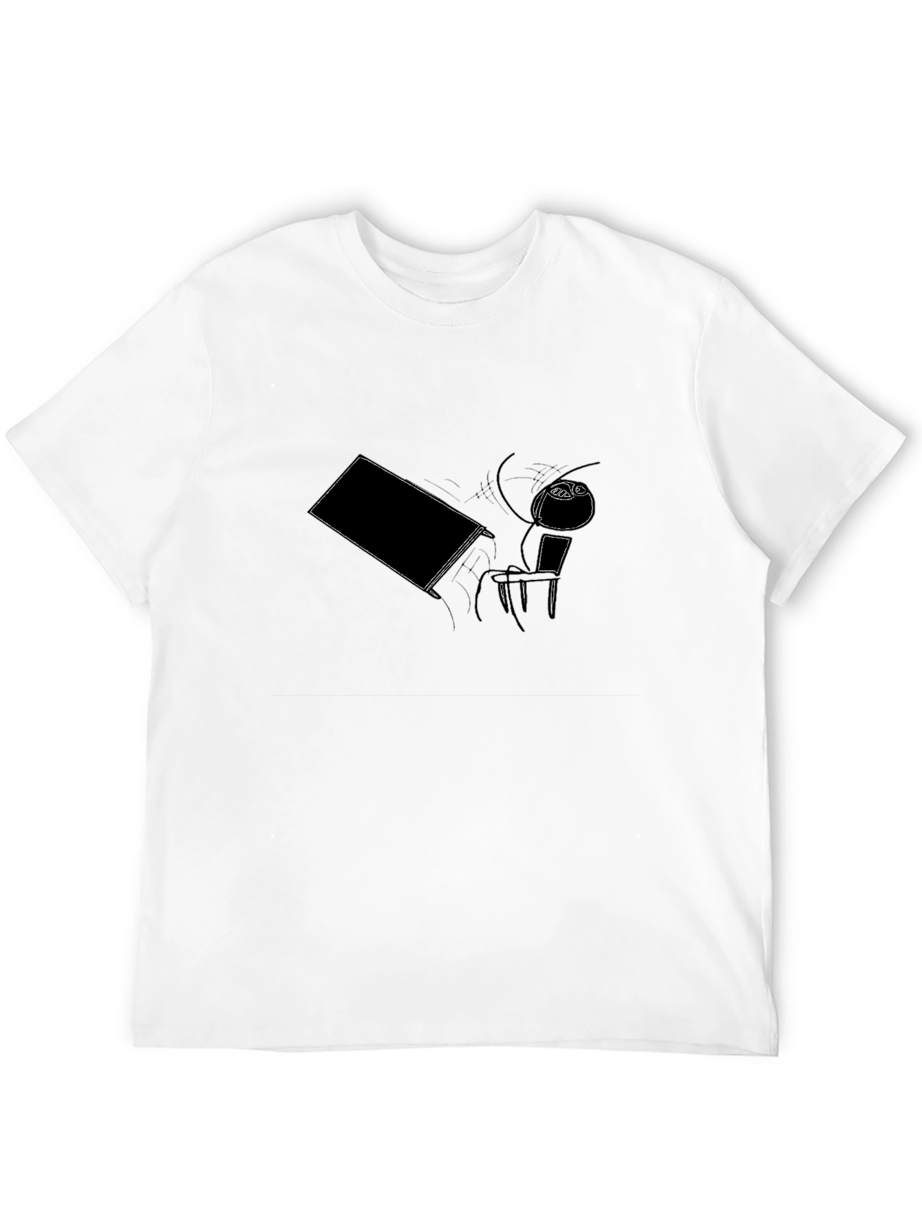 Humorous Graphic Tee - Black Cotton Blend