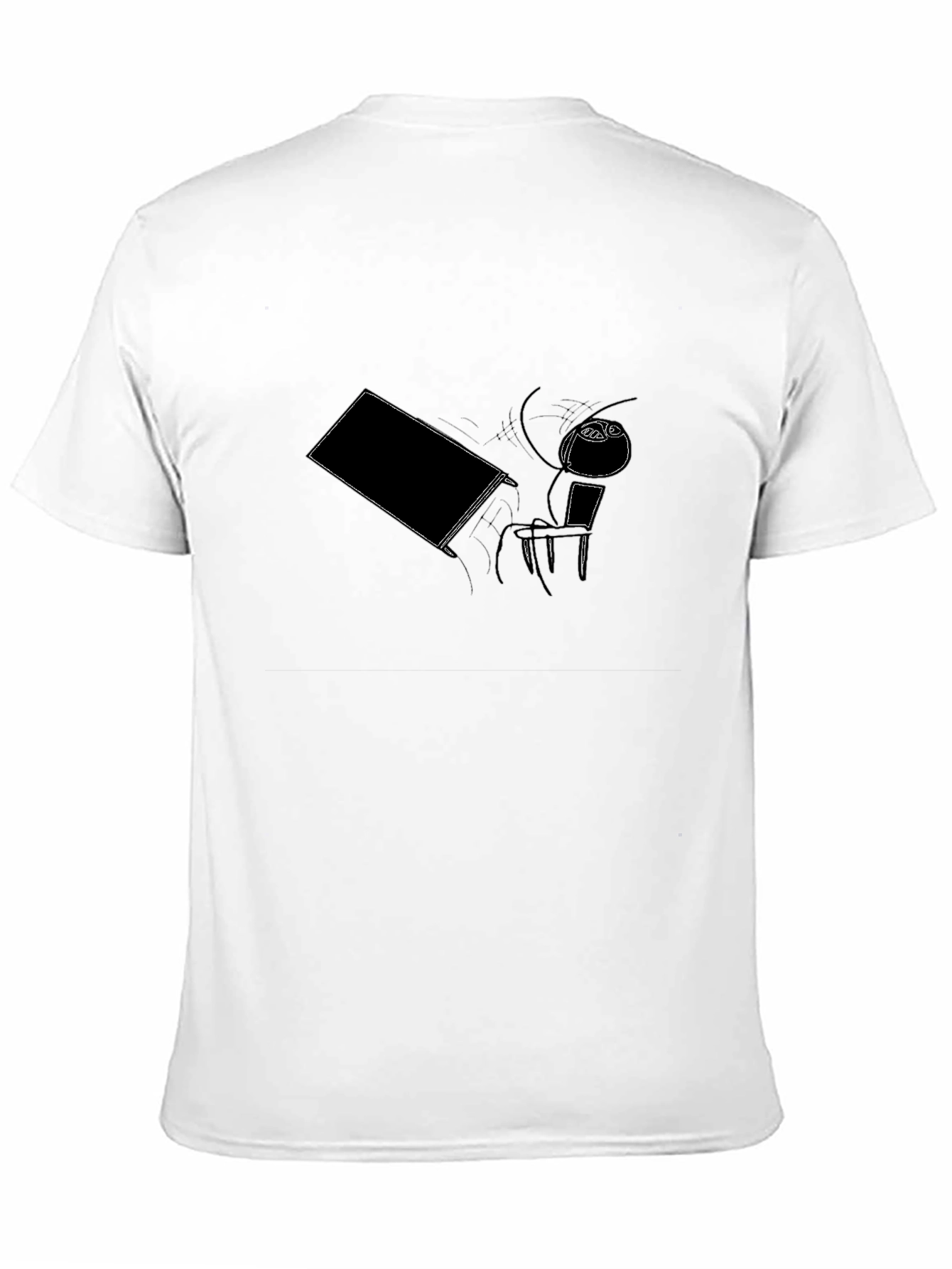 Humorous Graphic Tee - Black Cotton Blend