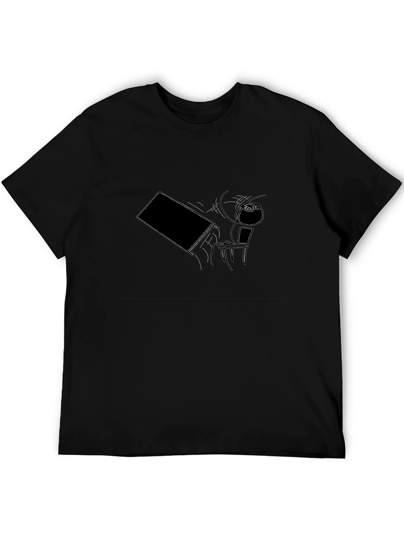 Humorous Graphic Tee - Black Cotton Blend
