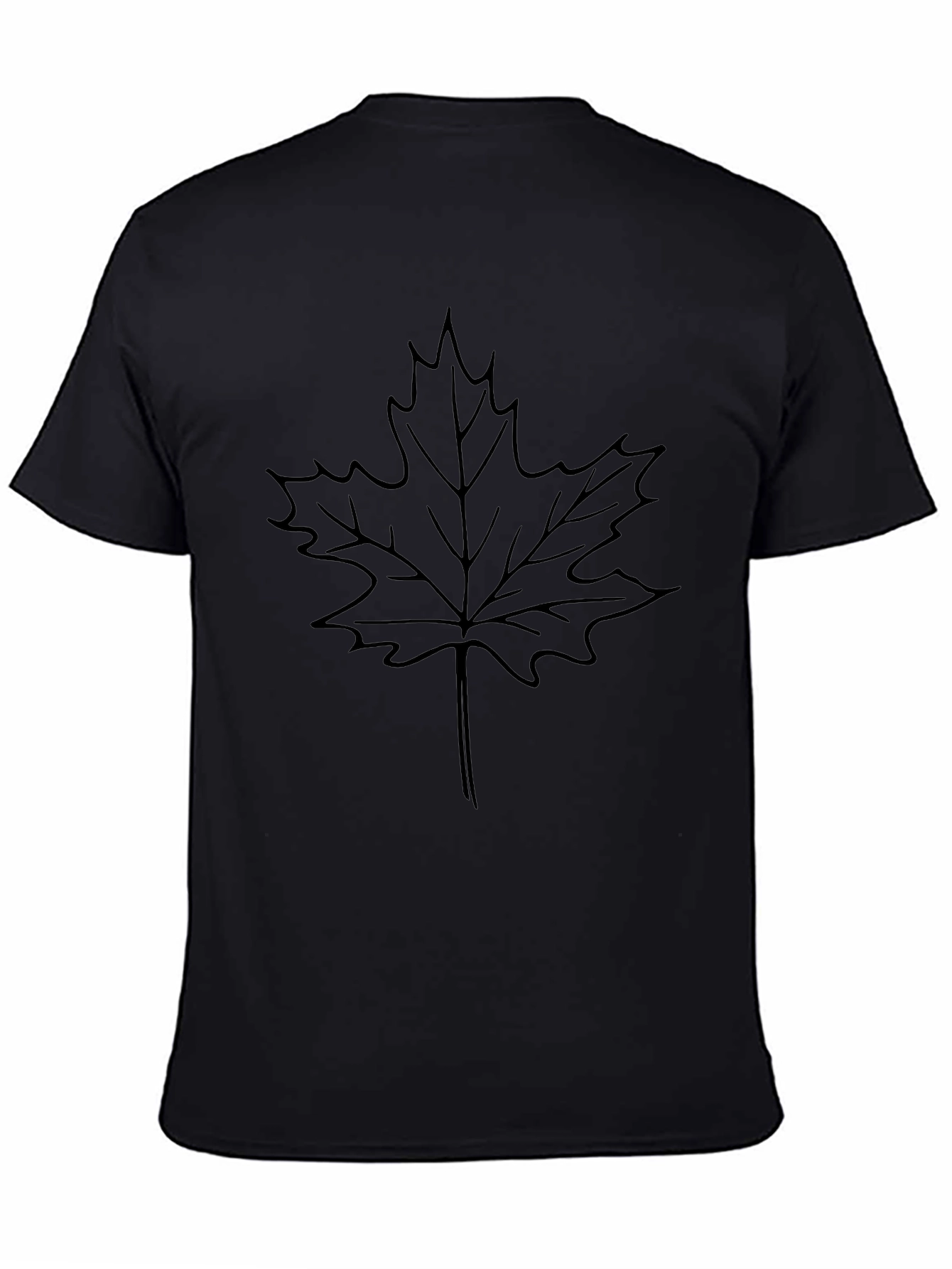 Black Maple Leaf Graphic Tee
