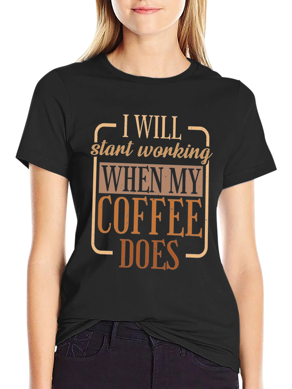 Coffee Does Funny T-Shirt Black Cotton