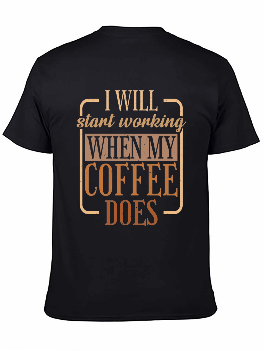 Coffee Does Funny T-Shirt Black Cotton