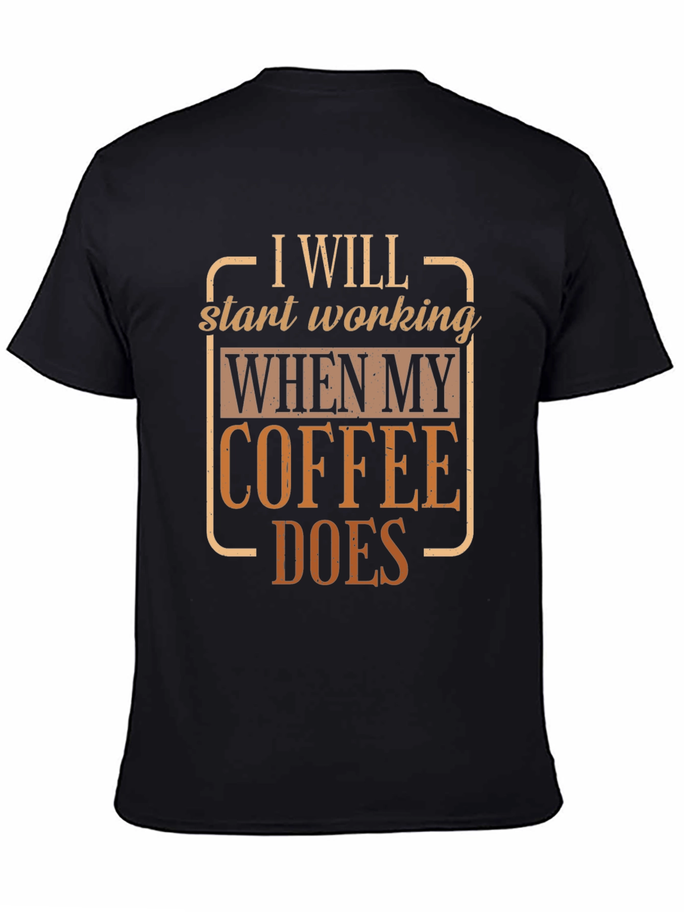 Coffee Does Funny T-Shirt Black Cotton