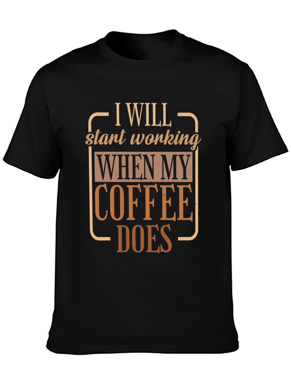 Coffee Does Funny T-Shirt Black Cotton
