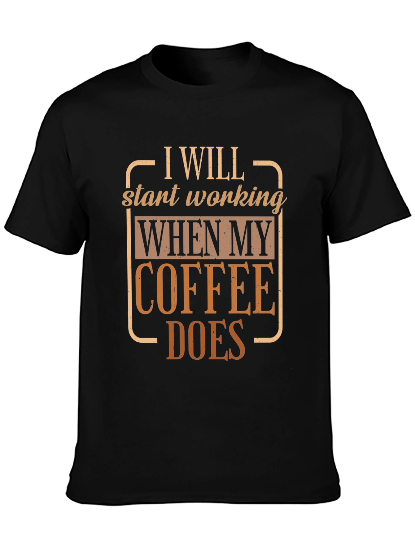 Coffee Does Funny T-Shirt Black Cotton