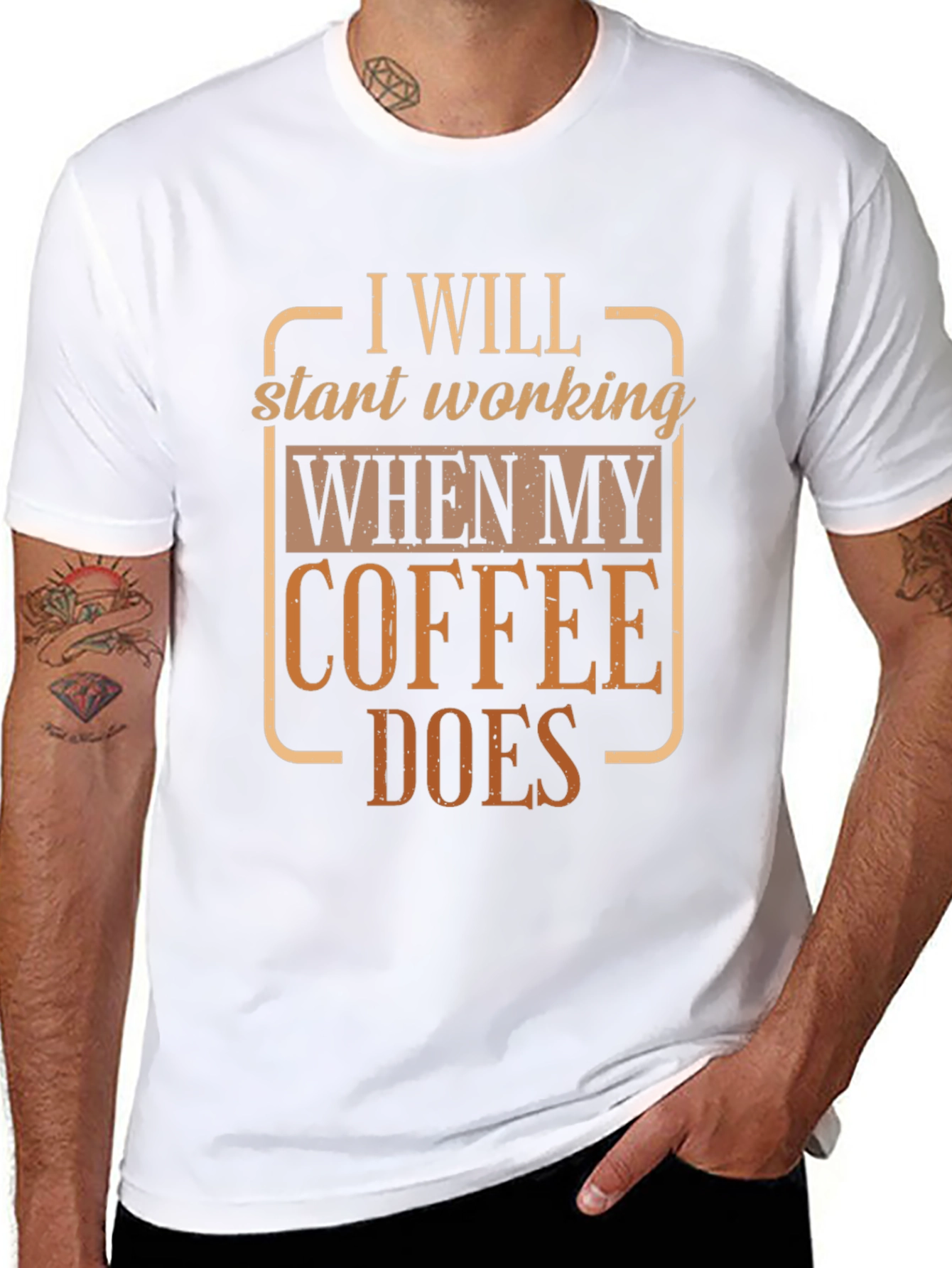 Coffee Does Funny T-Shirt Black Cotton
