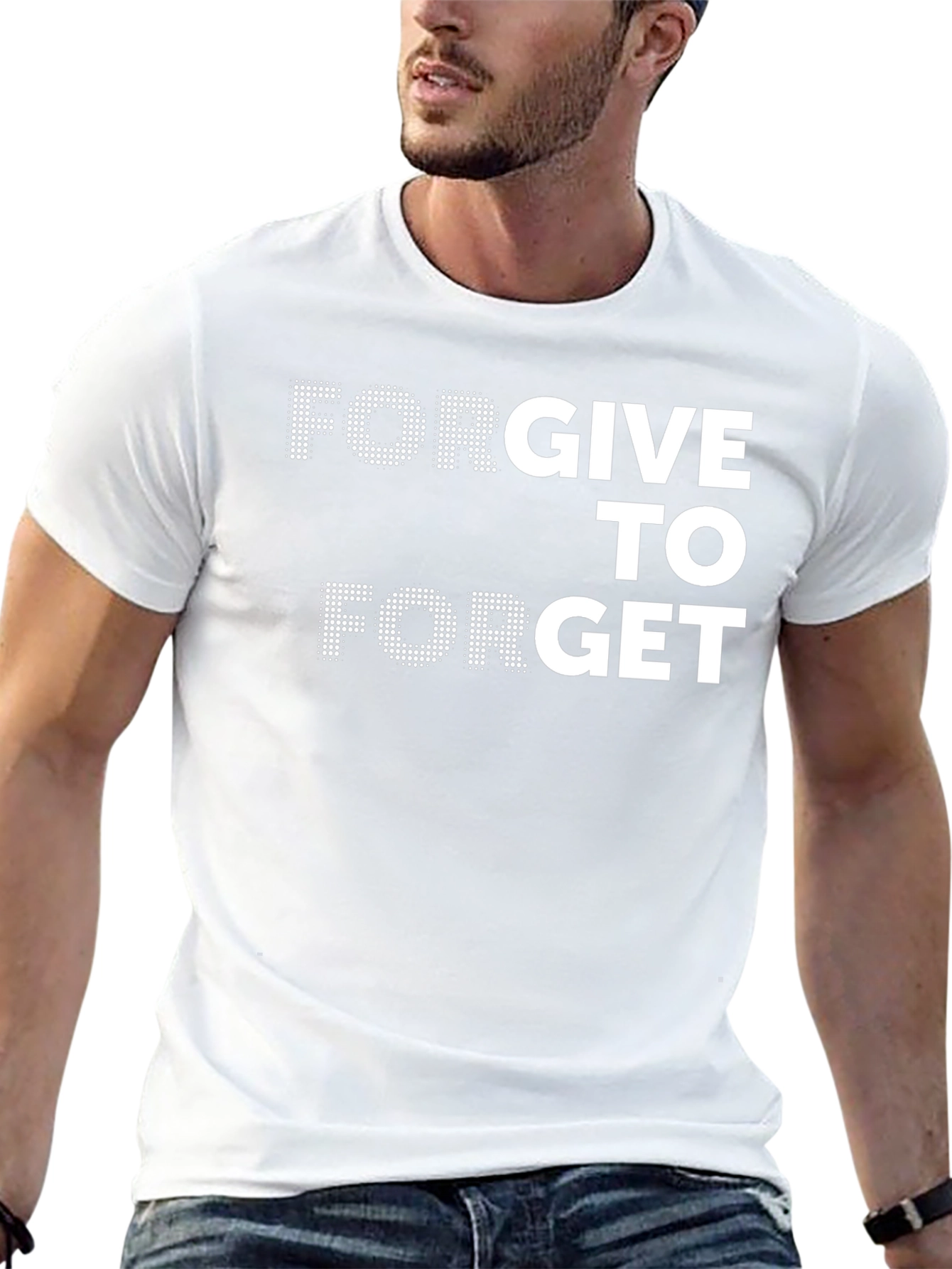 Forgive to Forget Graphic Tee - Black Crew Neck T-Shirt