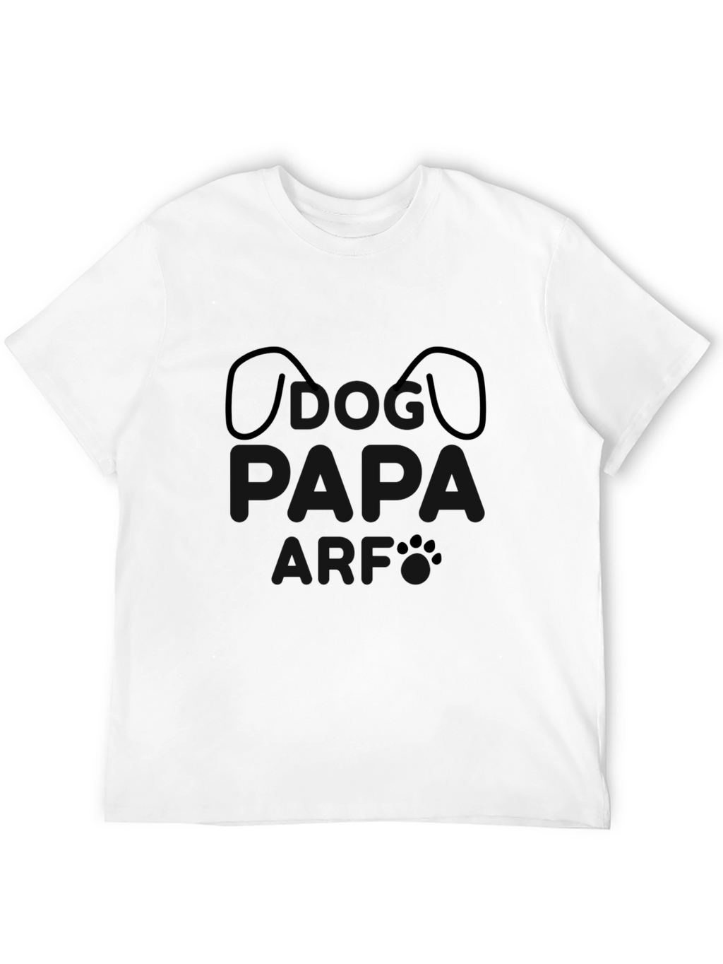 Dog Face Outline T-Shirt - Black