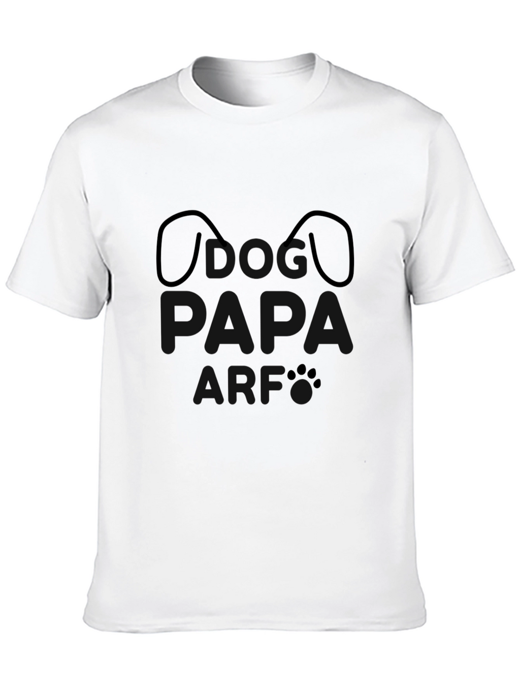 Dog Face Outline T-Shirt - Black