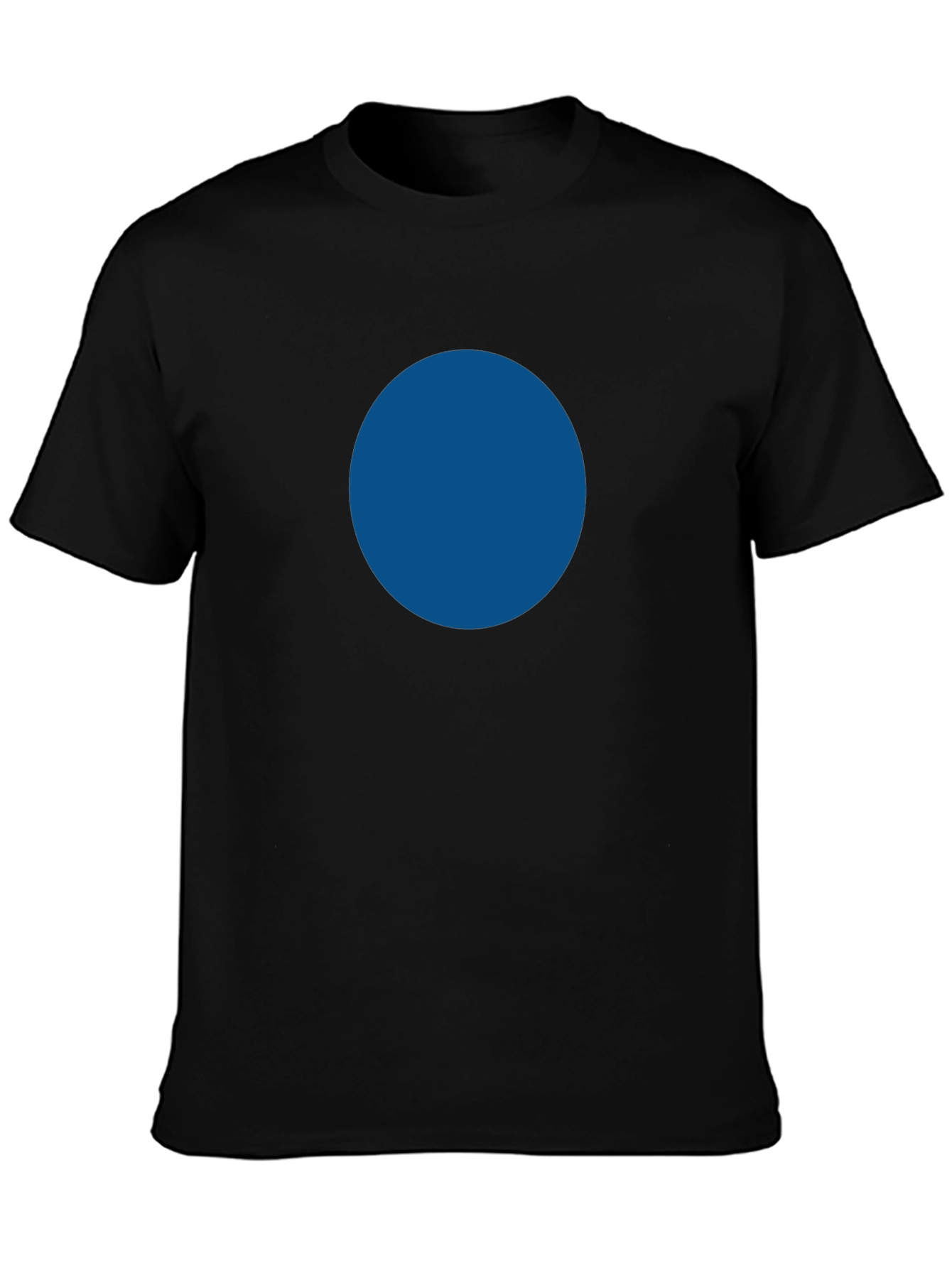 Simple Black Tee with Bold Blue Circle